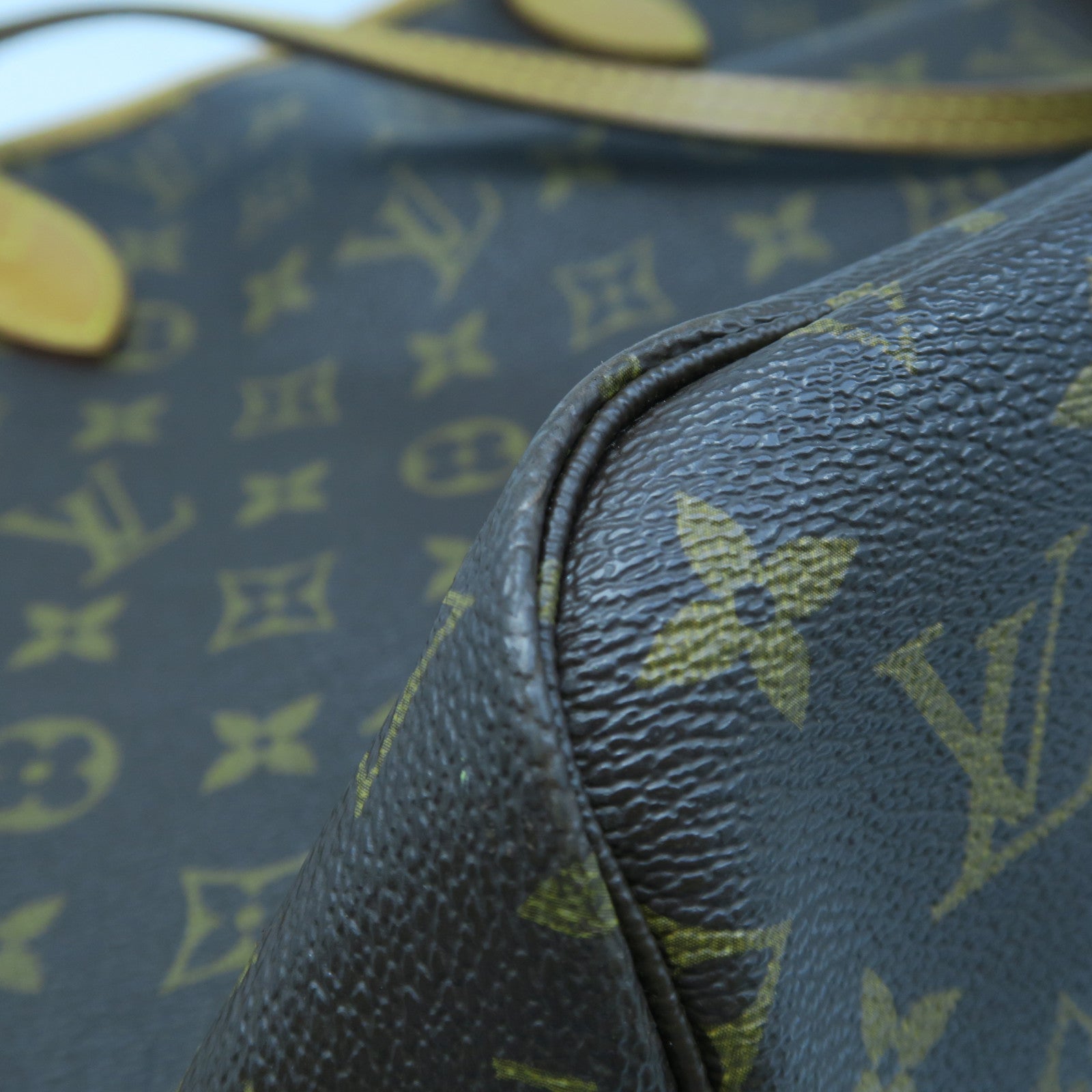 LOUIS VUITTON 【激減優惠】Monogram Neverfull MM金扣手挽袋啡色