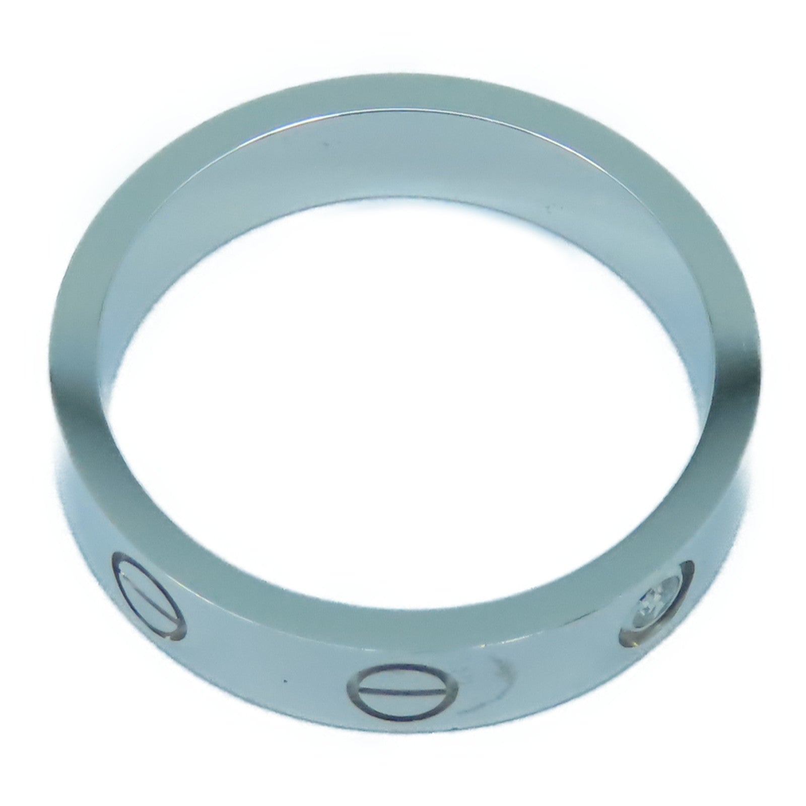 CARTIER 18K白金Love Ring鑽石戒指Cartier#51/US#5.5