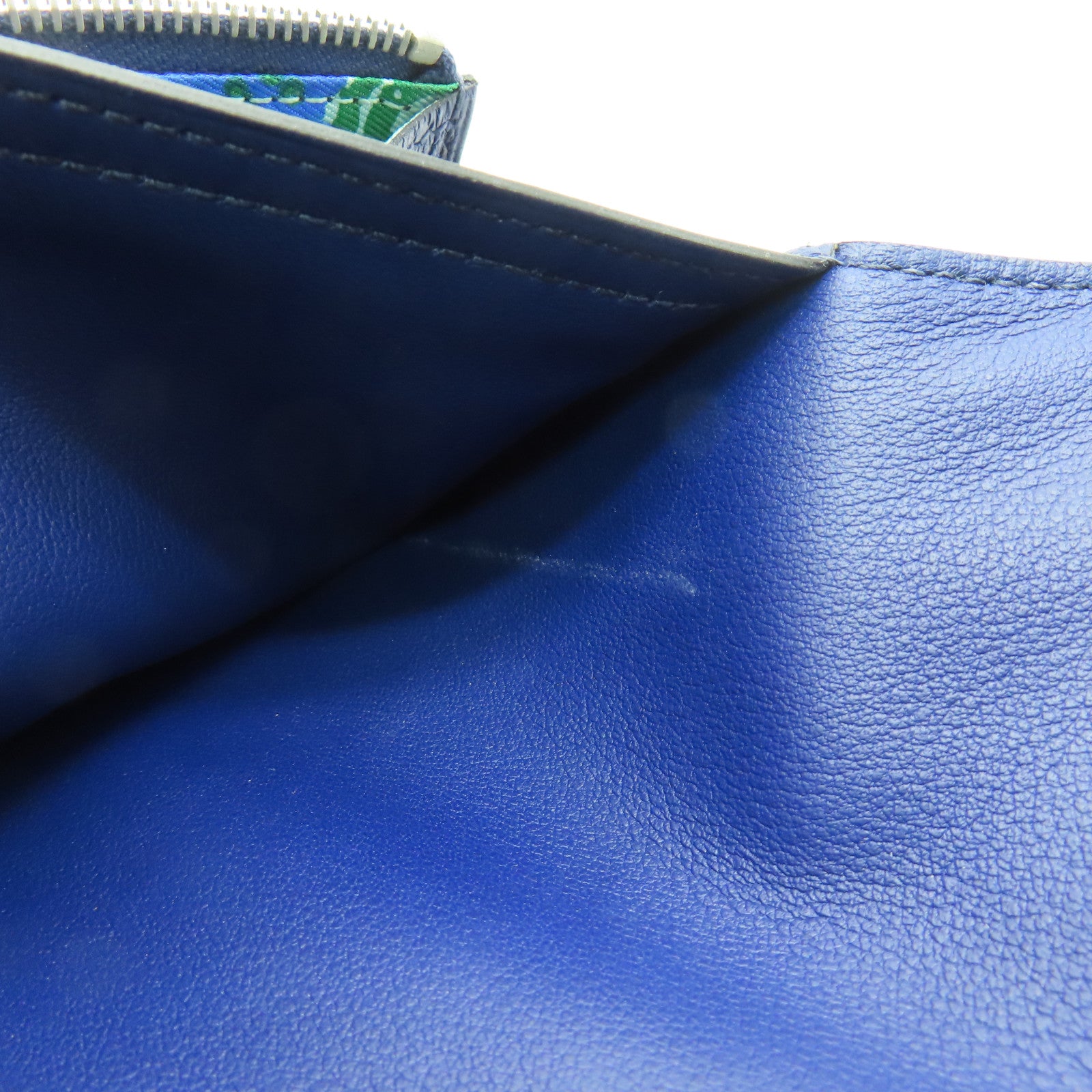 HERMES 【激減優惠】Evercolor皮革Long Wallet銀扣長錢包藍寶石色
