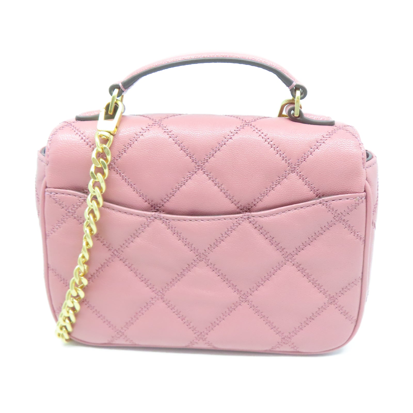 Tory Burch 牛皮皮革Shoulder Bag金扣鏈帶肩背袋粉紅色