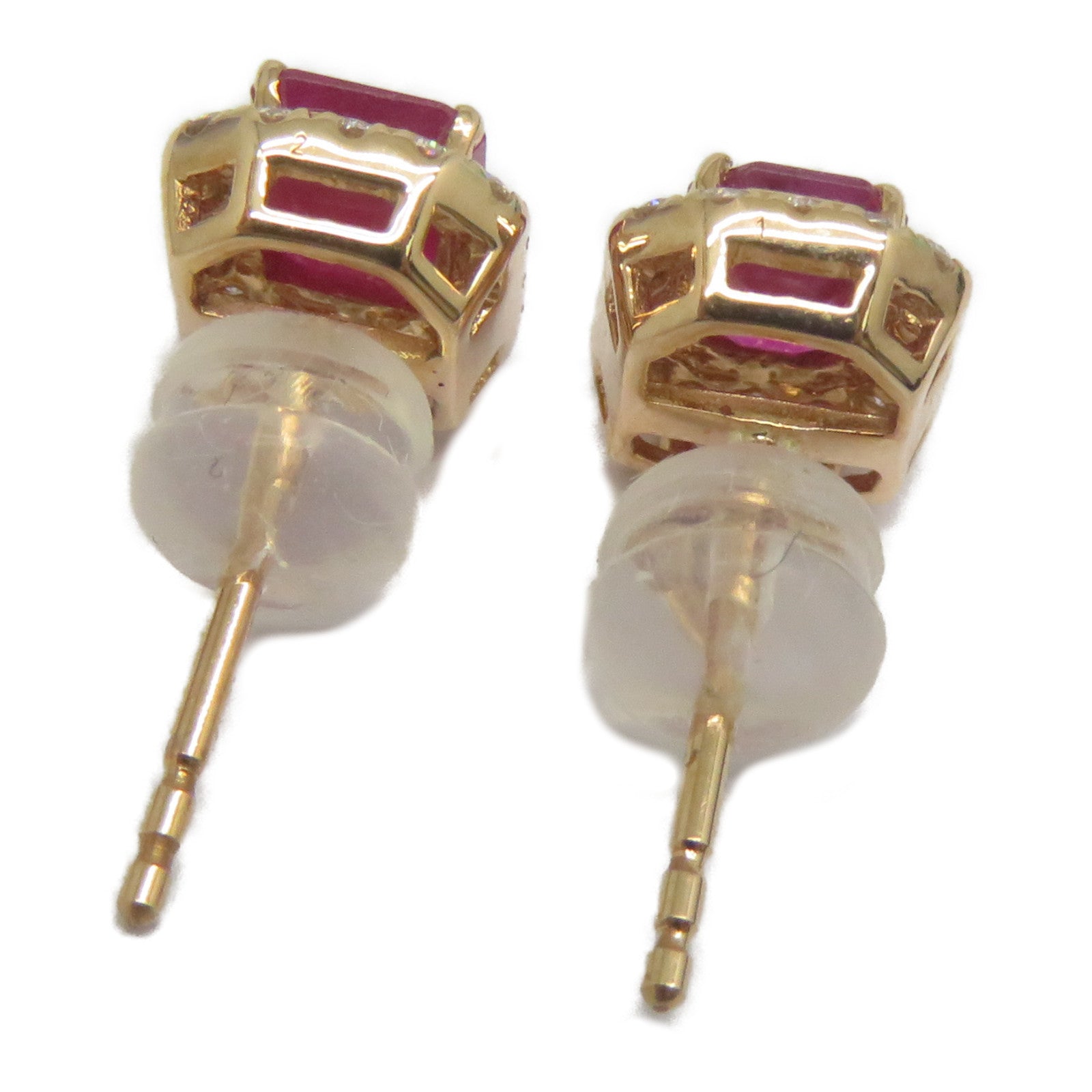 JEWELRY 18K玫瑰金Ruby Diamond Earrings 1.20ct紅寶石/0.28ct鑽石耳環