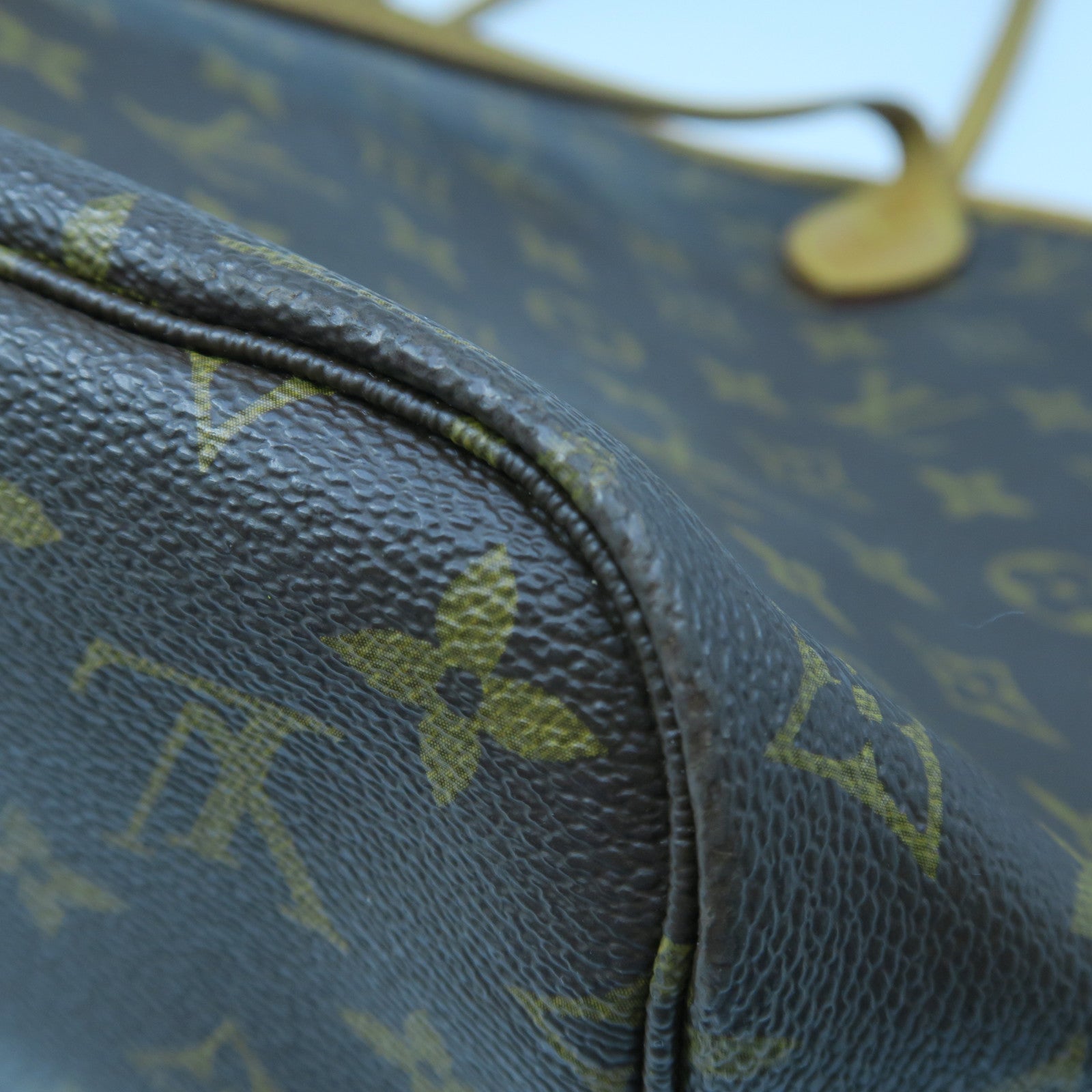 LOUIS VUITTON 【激減優惠】Monogram Neverfull MM金扣手挽袋啡色