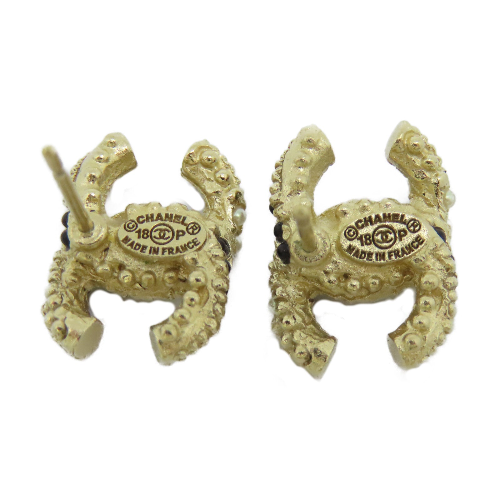 CHANEL 金屬 Pierced Earrings耳環金色