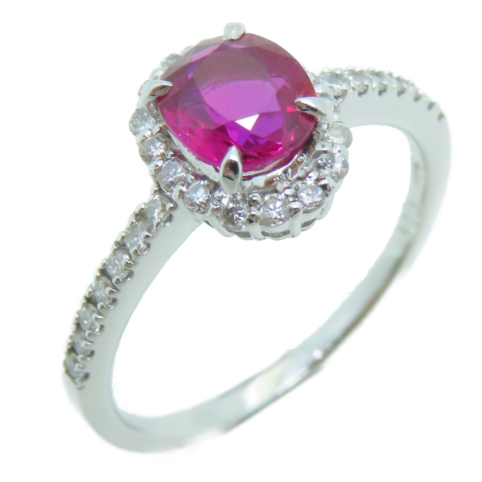 JEWELRY 【激減優惠】PT900鉑金1.05ct紅寶石0.25ct鑽石Ruby Ring戒指US#6.75