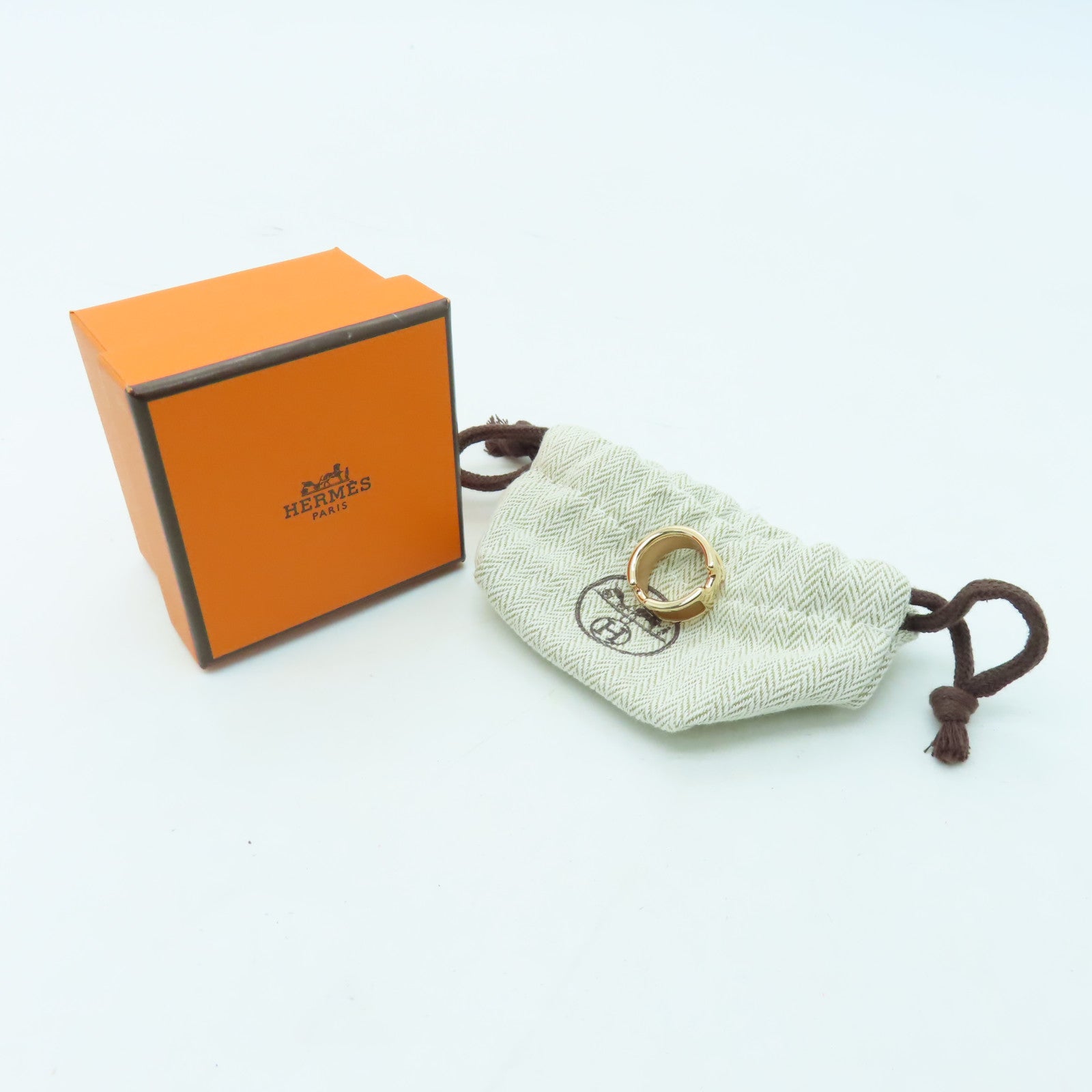 HERMES 金屬Olympe Ring戒指金色US#5