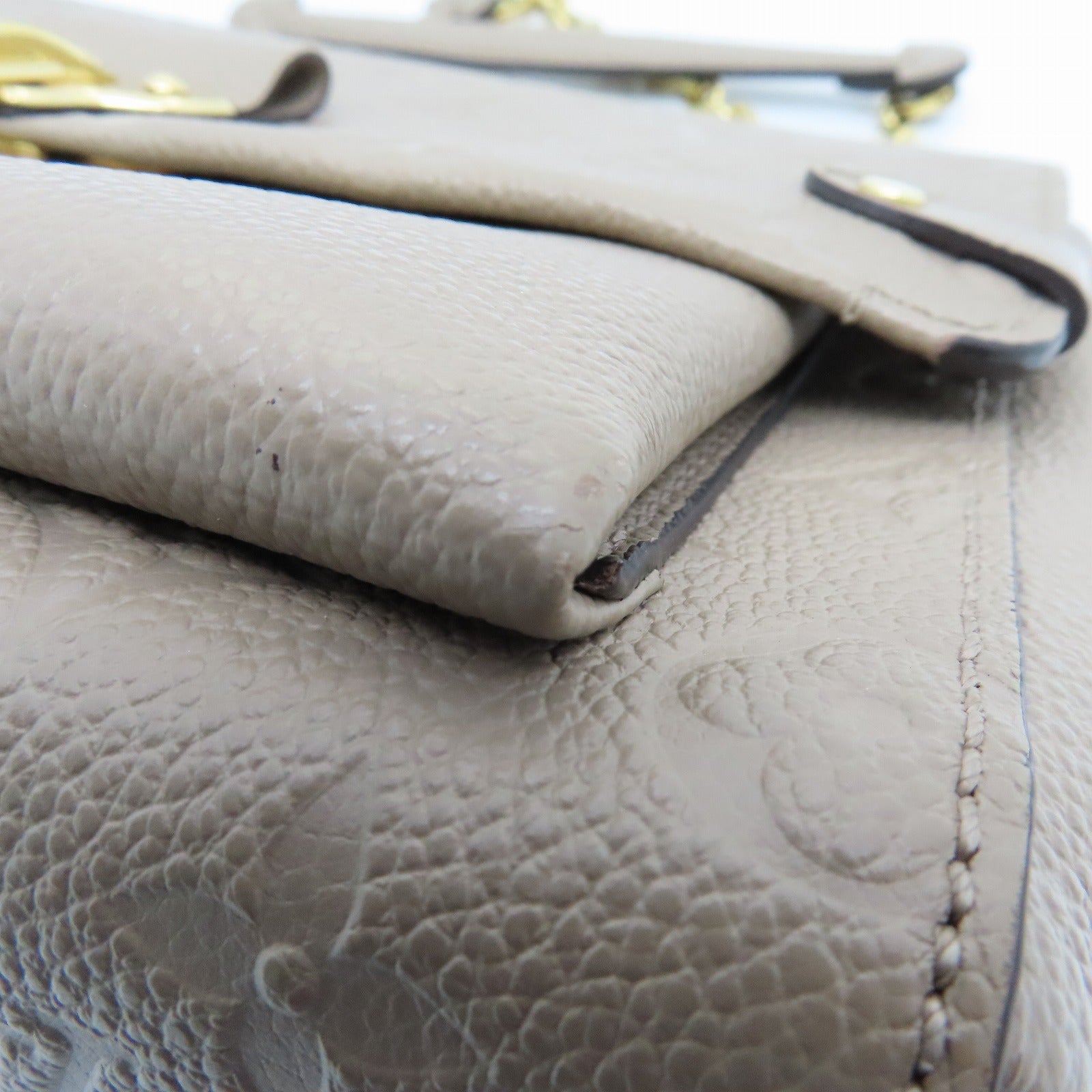 LOUIS VUITTON Monogram Empreinte Vavin PM金扣肩背袋米色