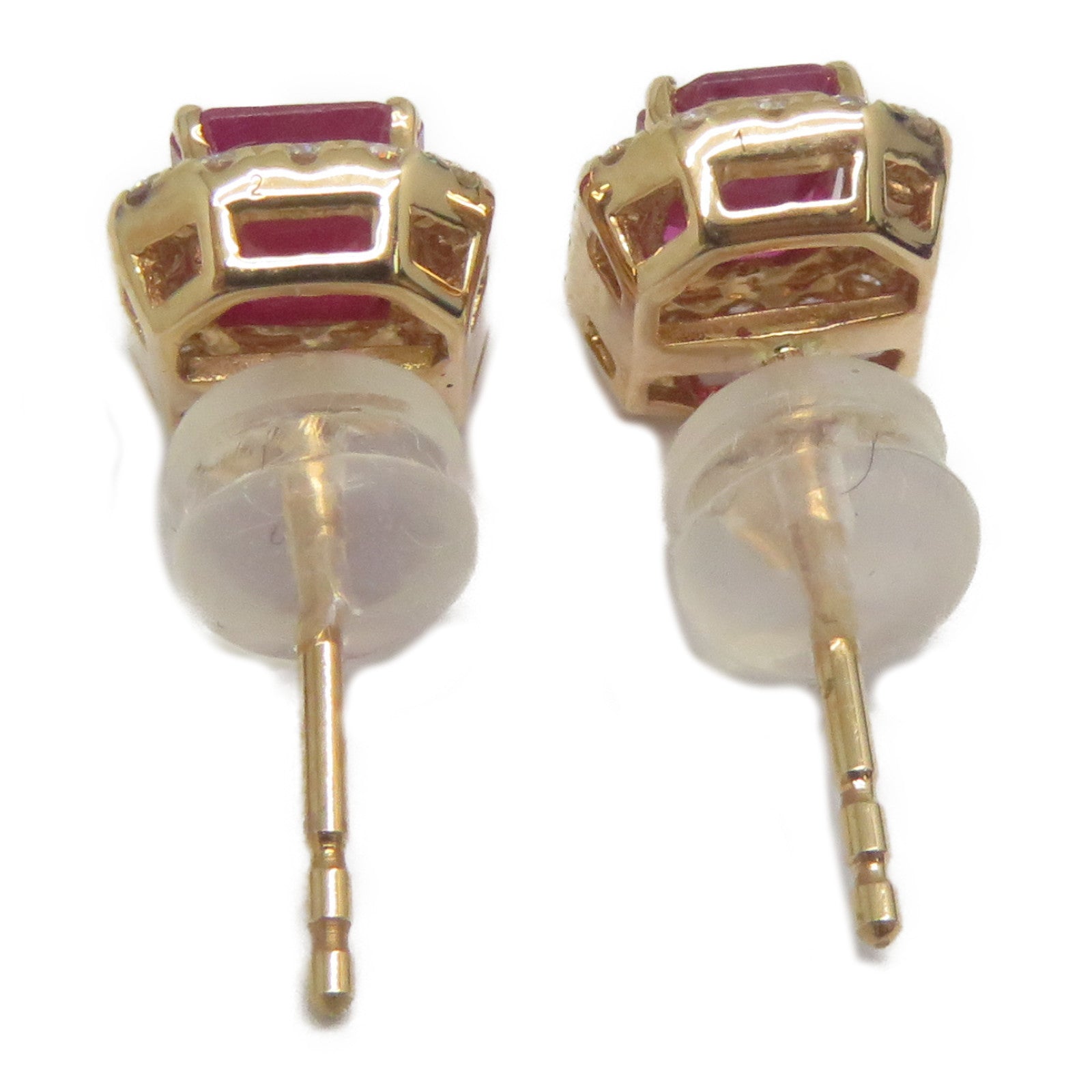 JEWELRY 18K玫瑰金Ruby Diamond Earrings 1.20ct紅寶石/0.28ct鑽石耳環