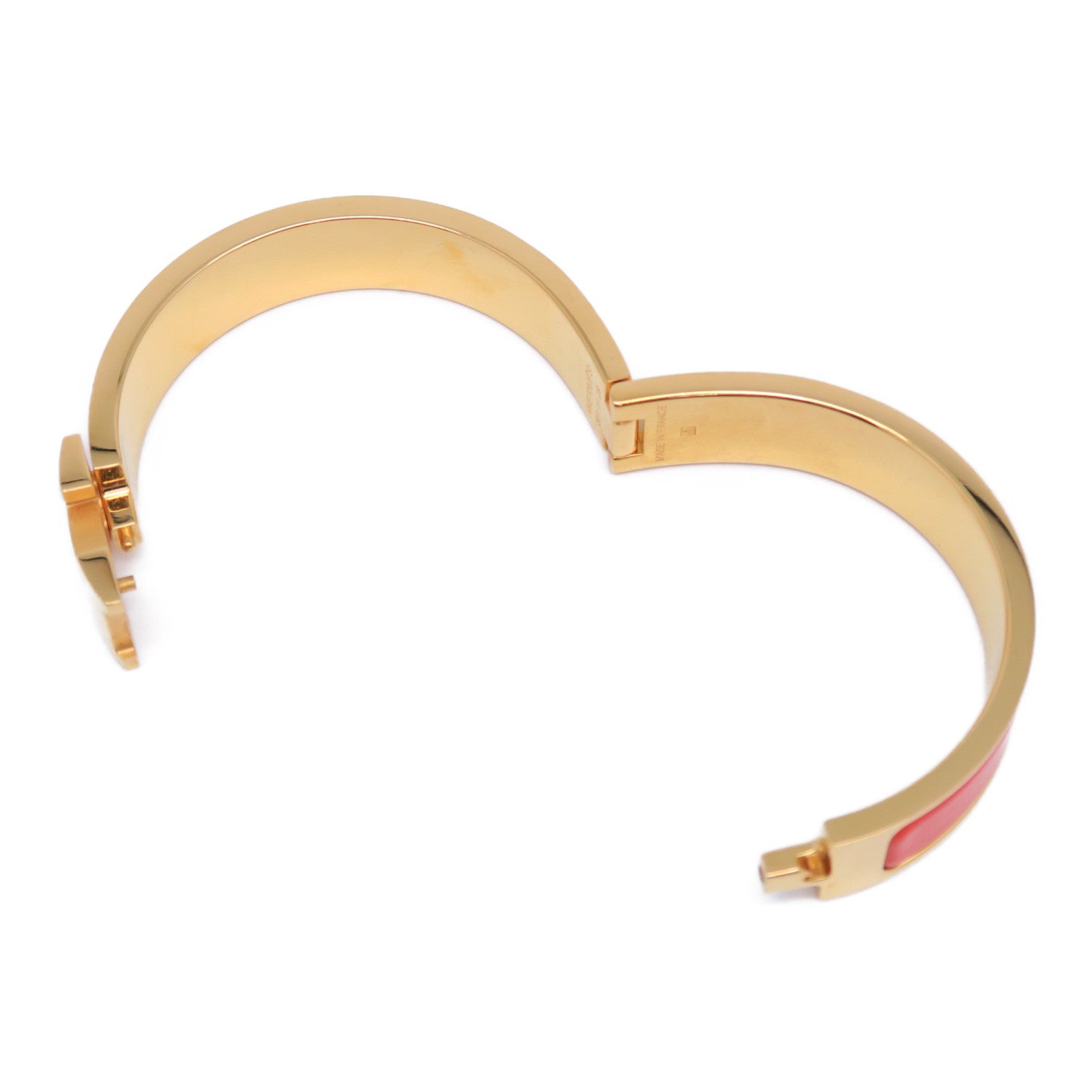 HERMES 鍍金H Bangle金扣手鐲橙色