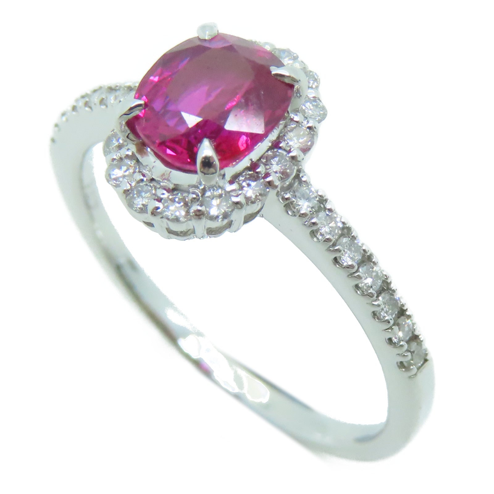 JEWELRY 【激減優惠】PT900鉑金1.05ct紅寶石0.25ct鑽石Ruby Ring戒指US#6.75