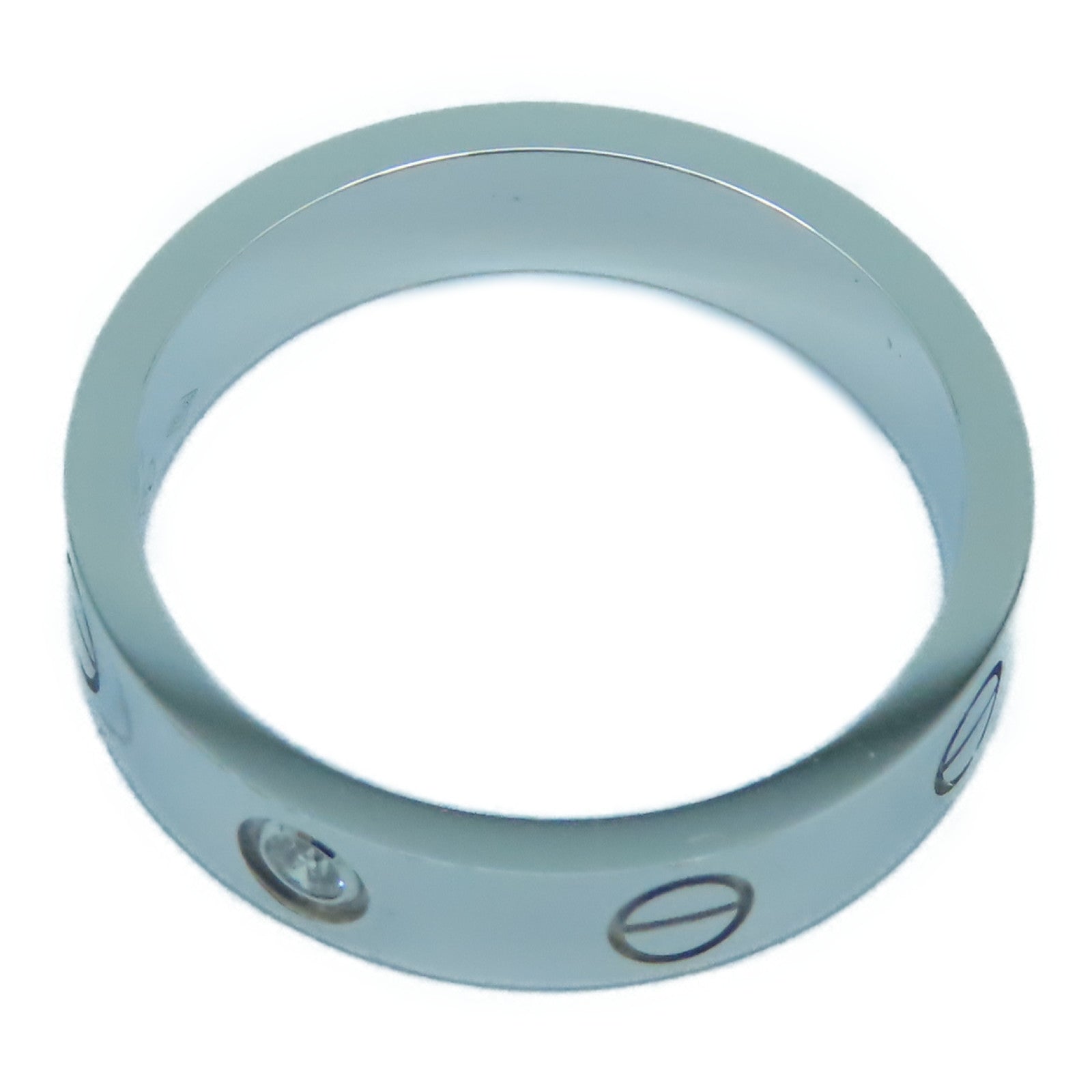 CARTIER 18K白金Love Ring鑽石戒指Cartier#51/US#5.5
