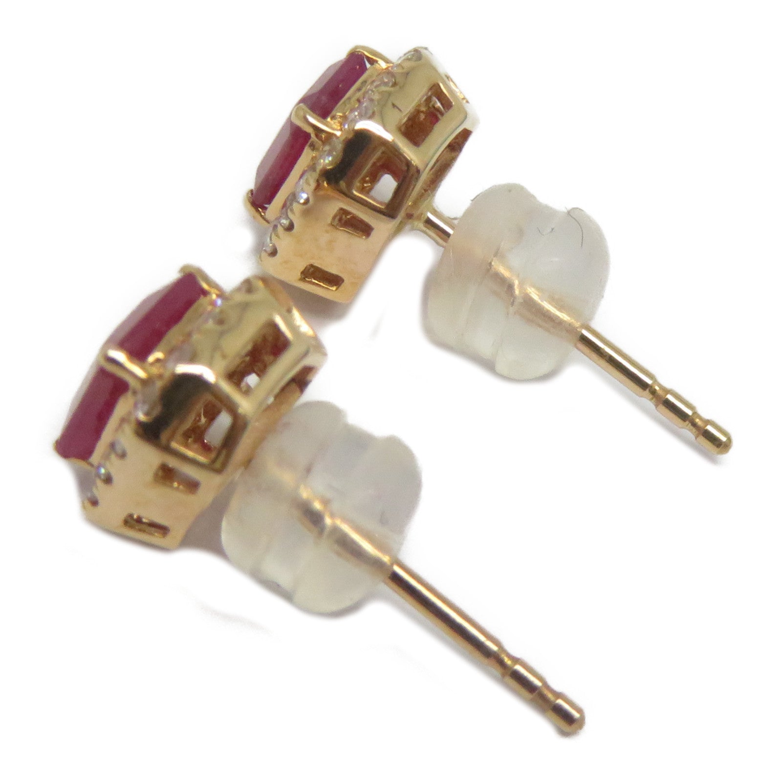 JEWELRY 18K玫瑰金Ruby Diamond Earrings 1.20ct紅寶石/0.28ct鑽石耳環
