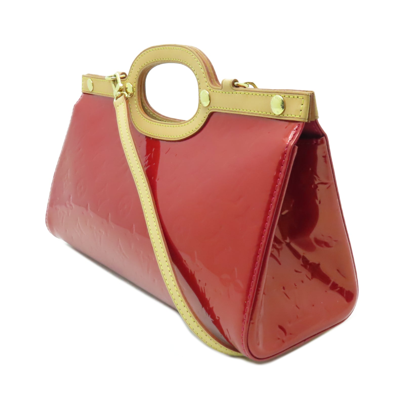 LOUIS VUITTON Monogram Vernis Roxbury Drive金扣手挽肩背兩用袋紅色