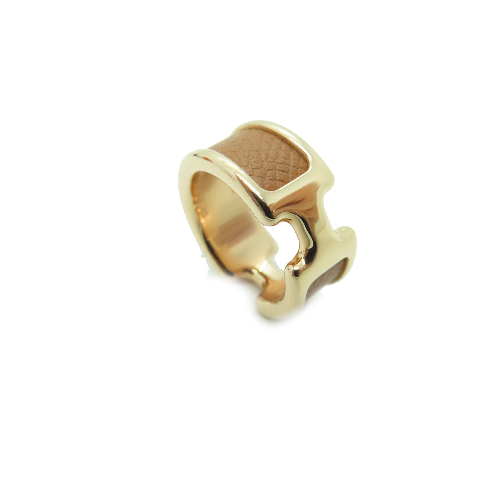 HERMES 金屬Olympe Ring戒指金色US#5