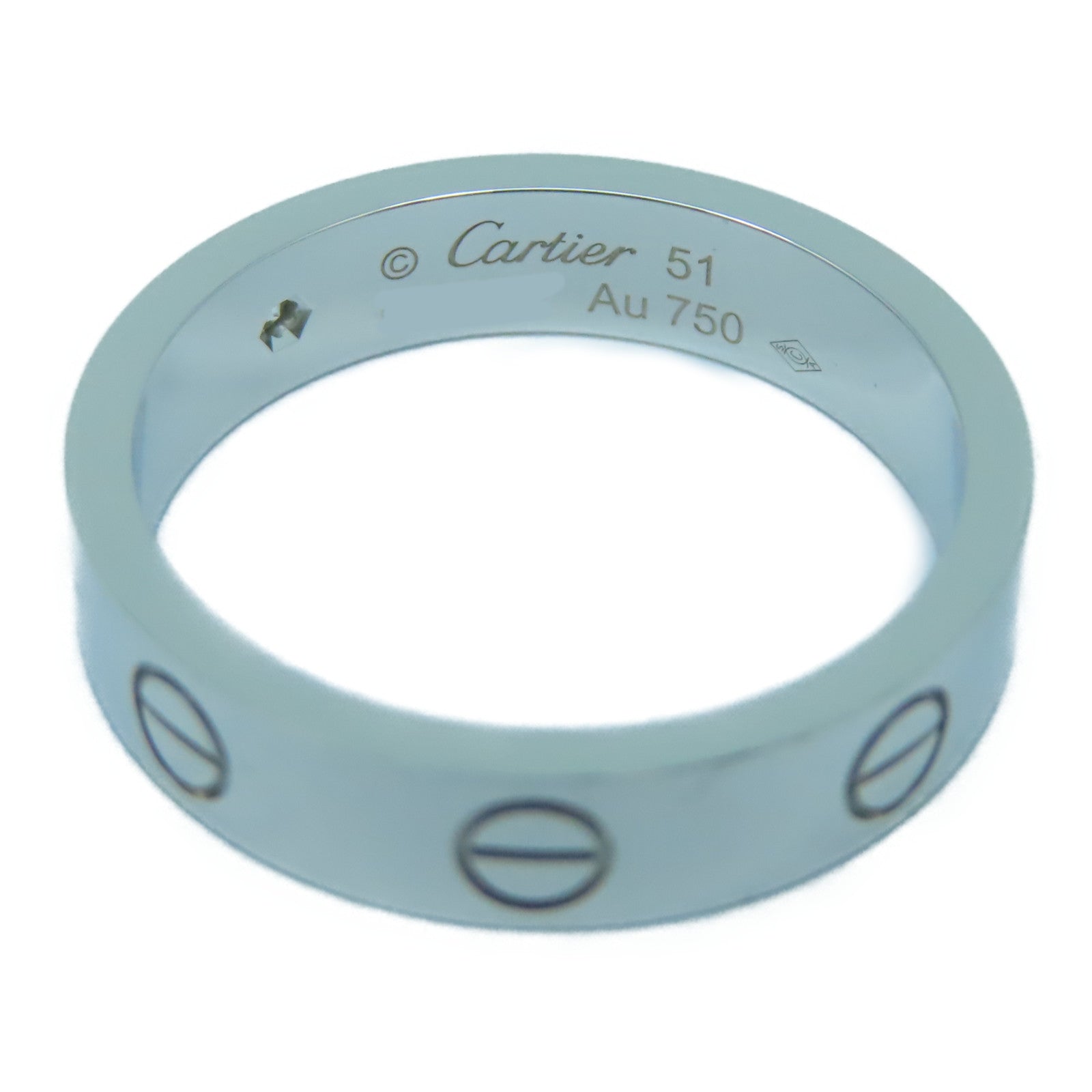 CARTIER 18K白金Love Ring鑽石戒指Cartier#51/US#5.5