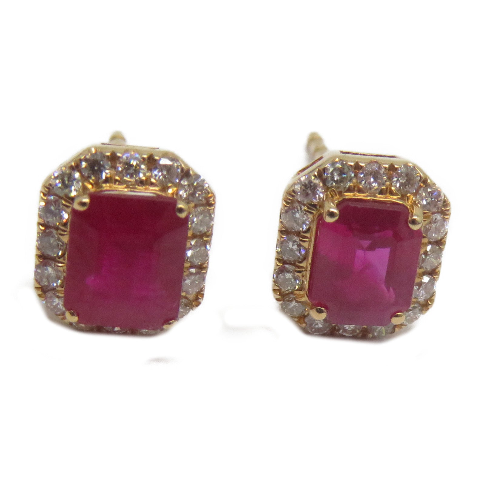 JEWELRY 18K玫瑰金Ruby Diamond Earrings 1.20ct紅寶石/0.28ct鑽石耳環