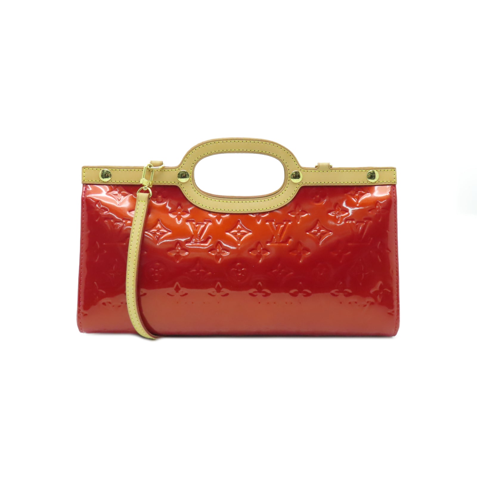 LOUIS VUITTON Monogram Vernis Roxbury Drive金扣手挽肩背兩用袋紅色