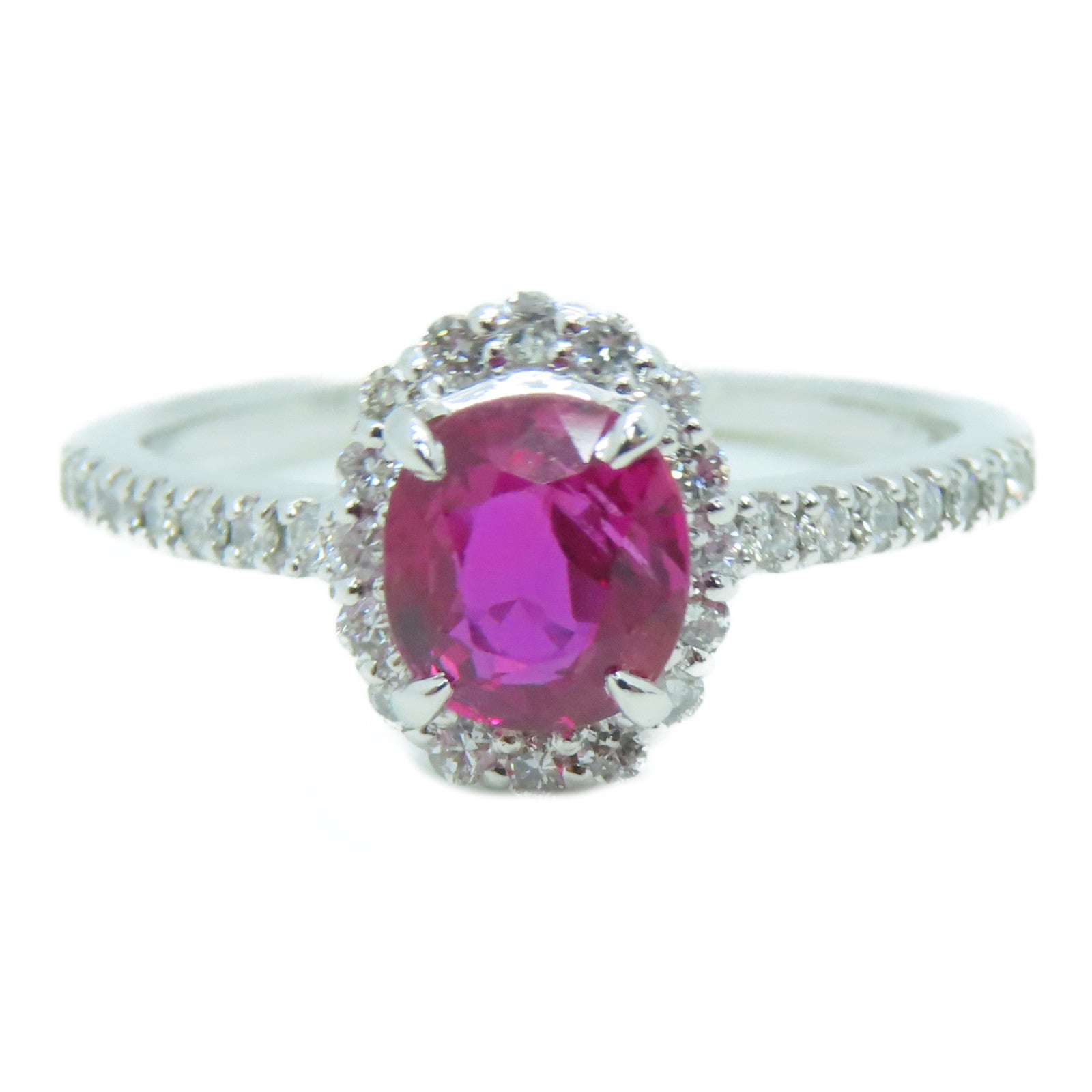 JEWELRY 【激減優惠】PT900鉑金1.05ct紅寶石0.25ct鑽石Ruby Ring戒指US#6.75