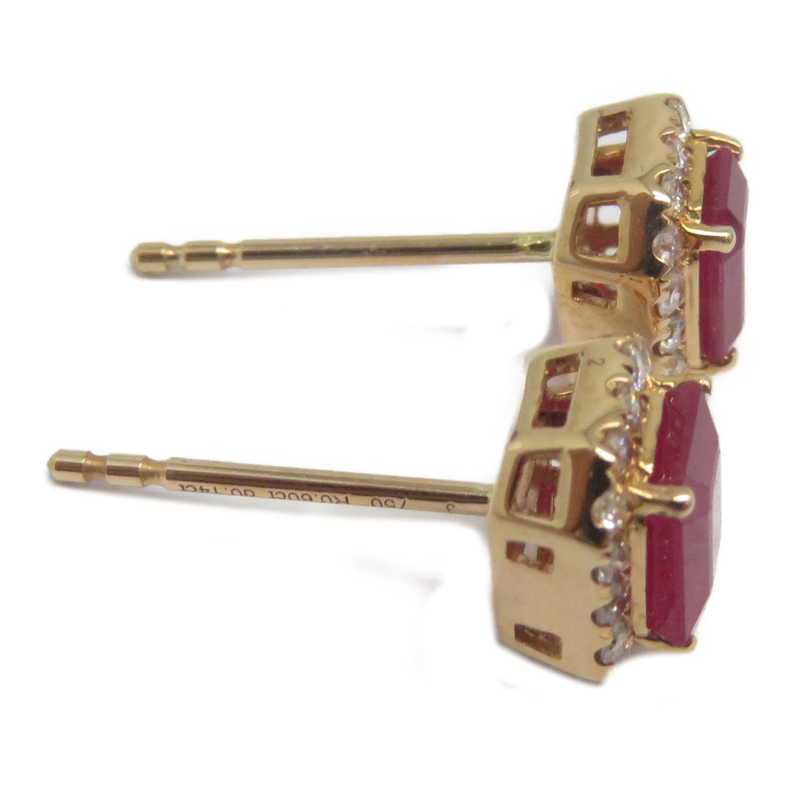 JEWELRY 18K玫瑰金Ruby Diamond Earrings 1.20ct紅寶石/0.28ct鑽石耳環