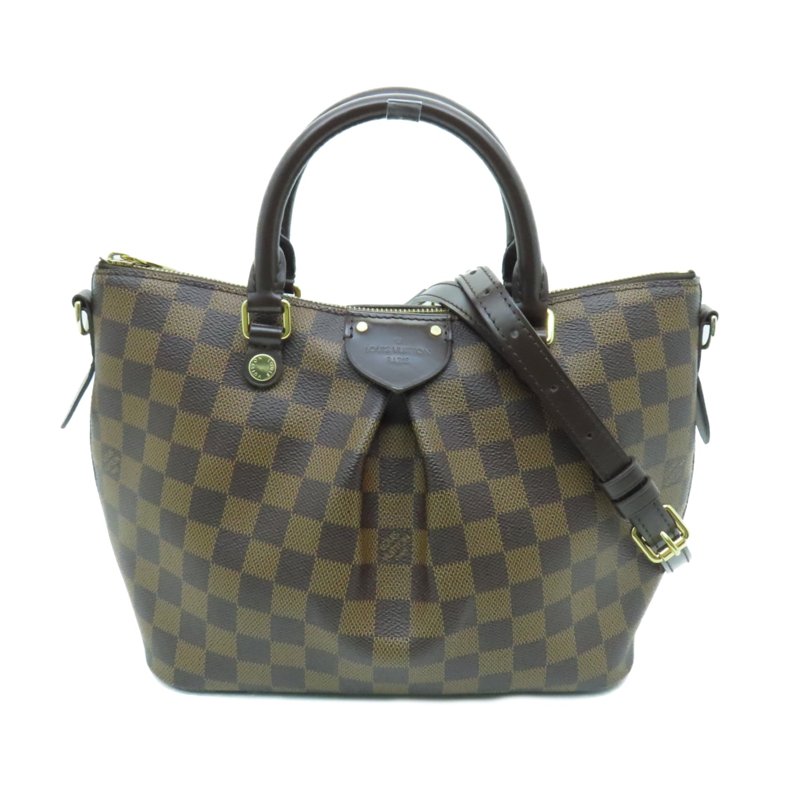LOUIS VUITTON Damier Siena PM gold buckle shoulder shoulder bag brown