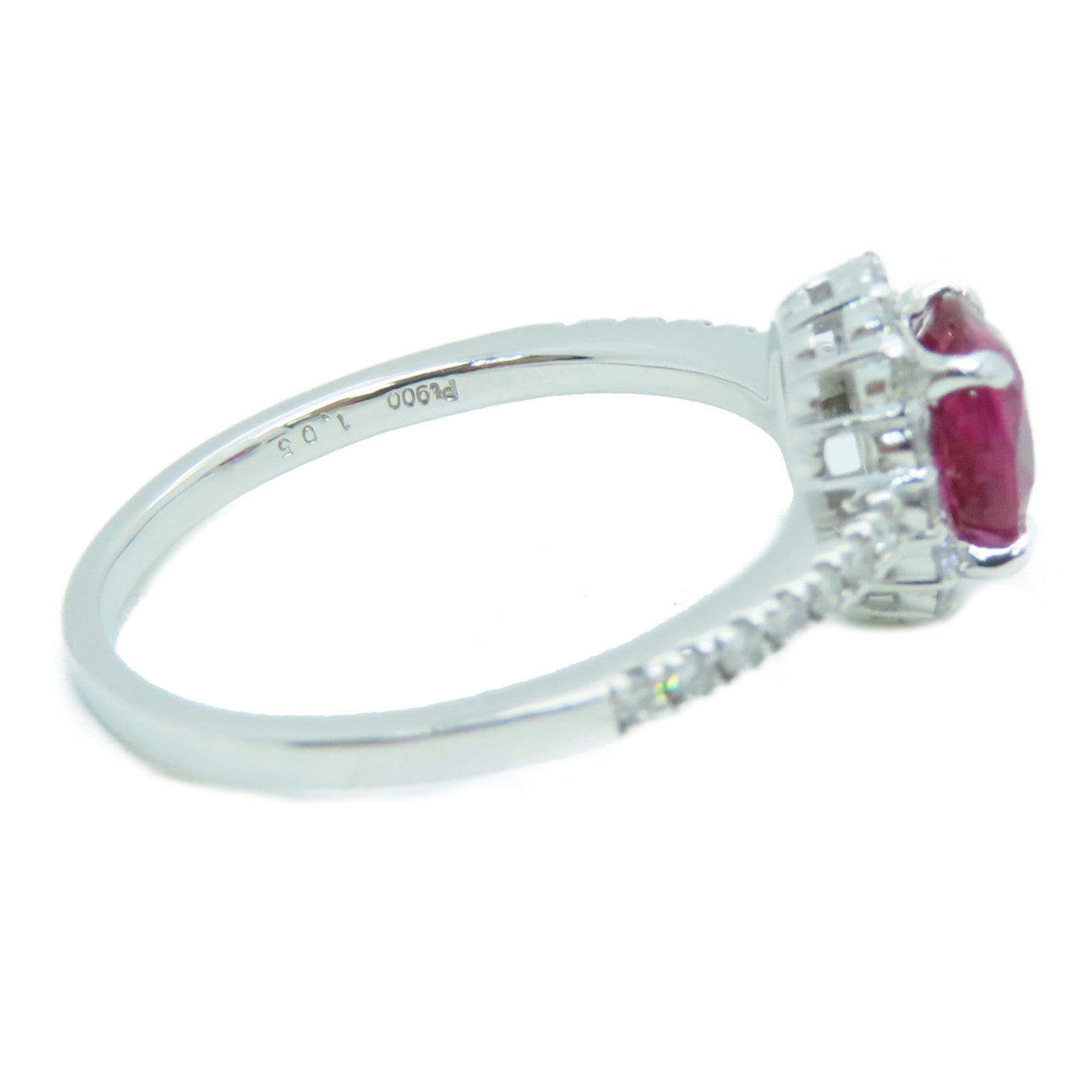 JEWELRY 【激減優惠】PT900鉑金1.05ct紅寶石0.25ct鑽石Ruby Ring戒指US#6.75