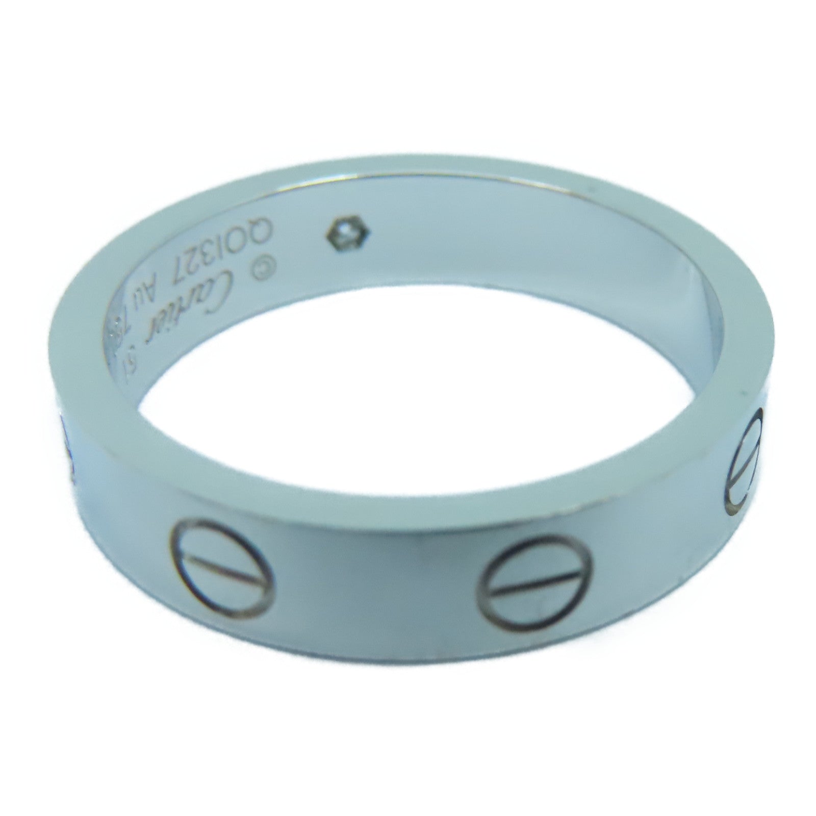 CARTIER 18K白金Love Ring鑽石戒指Cartier#51/US#5.5