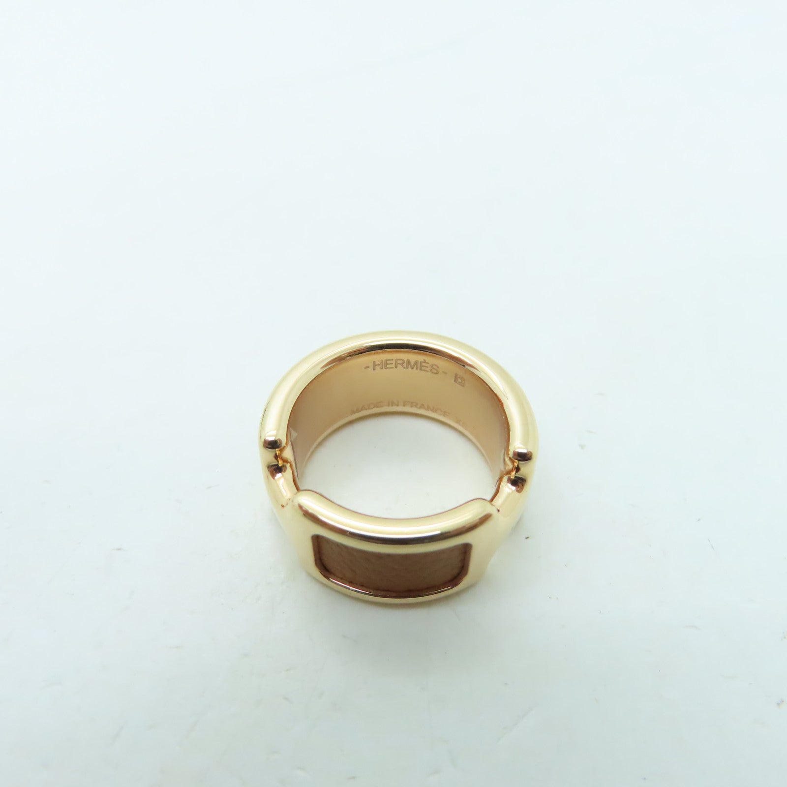 HERMES 金屬Olympe Ring戒指金色US#5