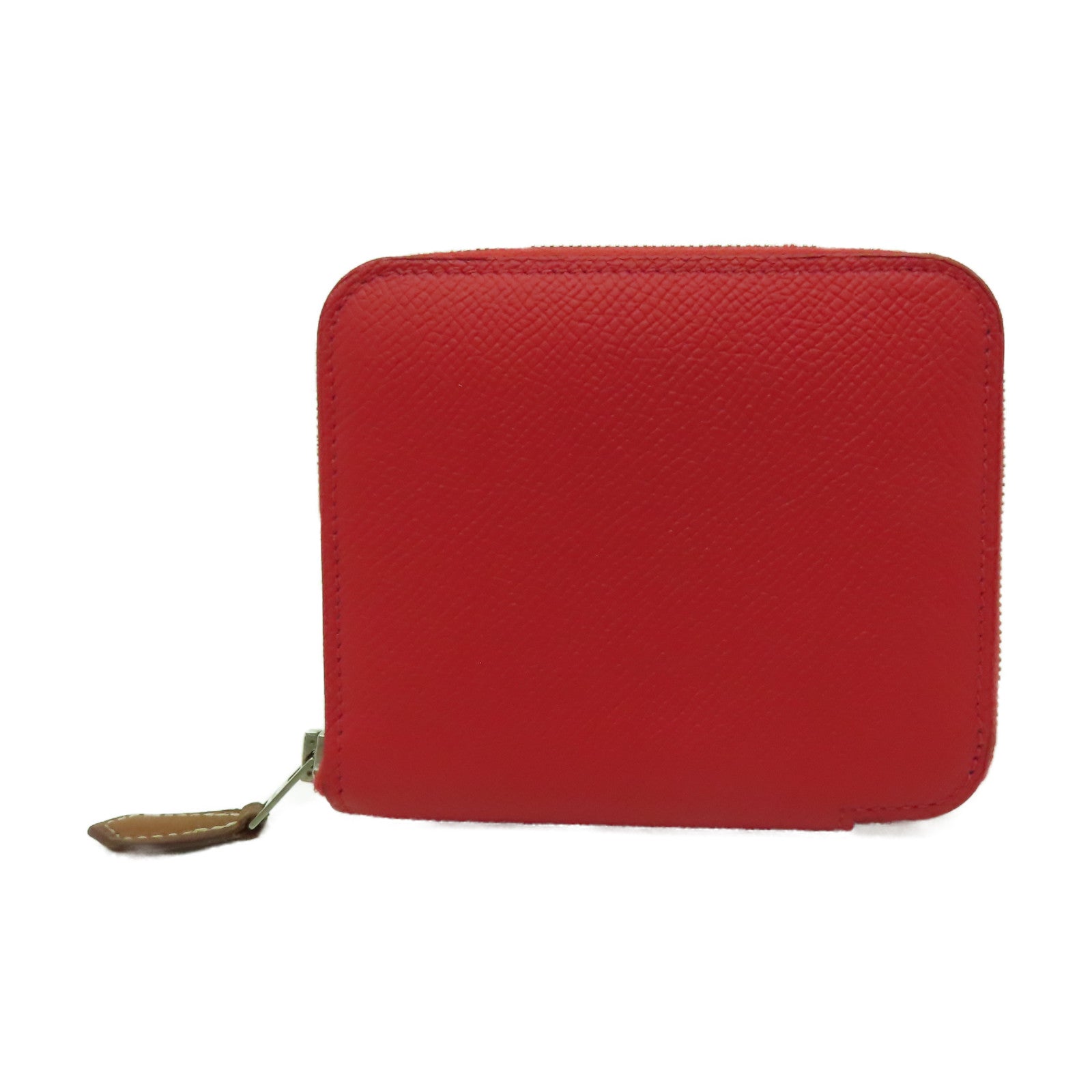 HERMES Epsom皮革Azap Sikin銀扣錢包紅色