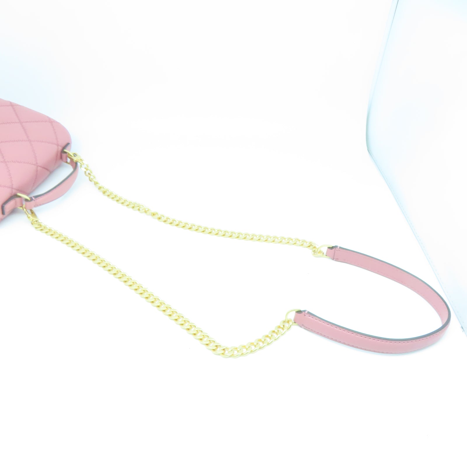 Tory Burch 牛皮皮革Shoulder Bag金扣鏈帶肩背袋粉紅色