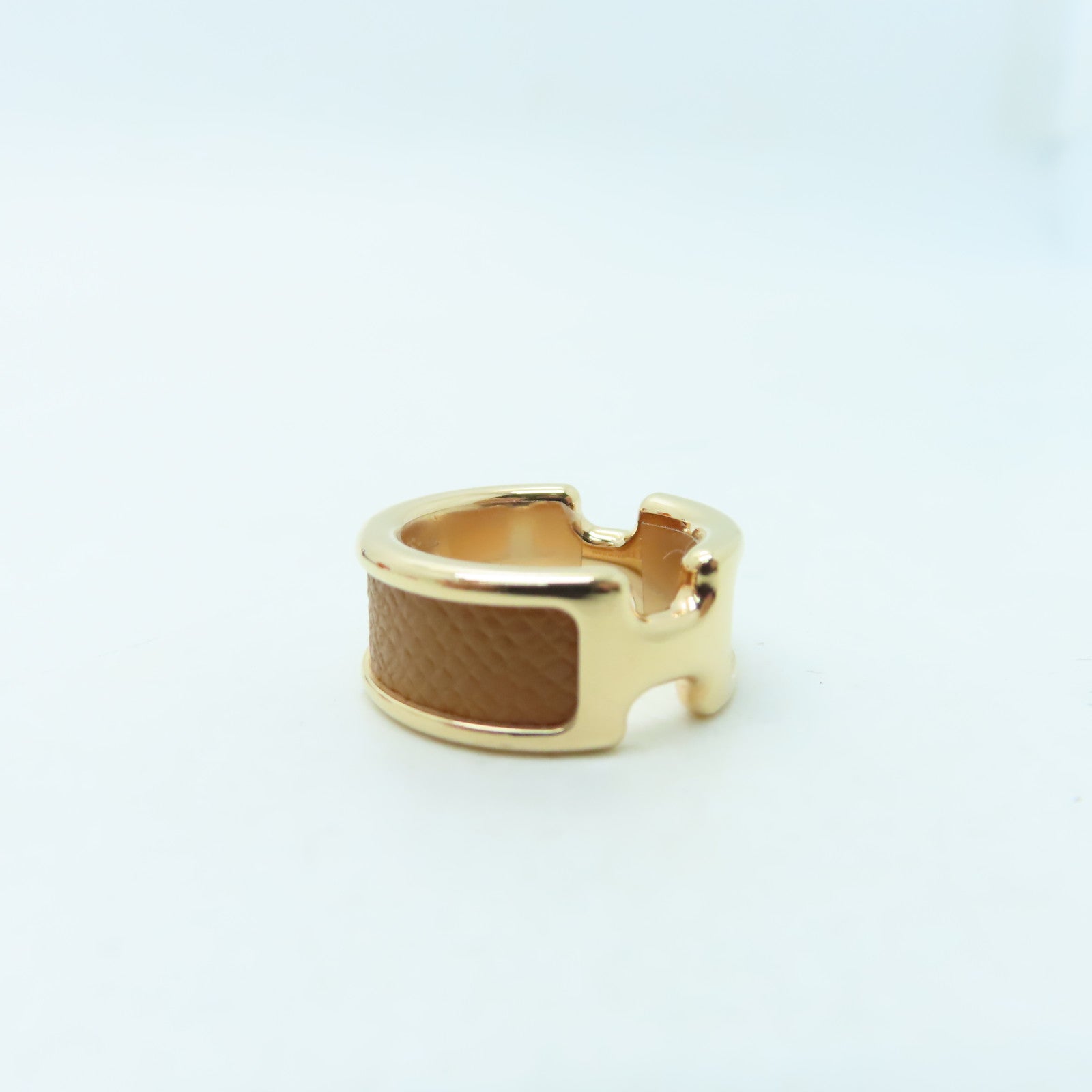 HERMES 金屬Olympe Ring戒指金色US#5