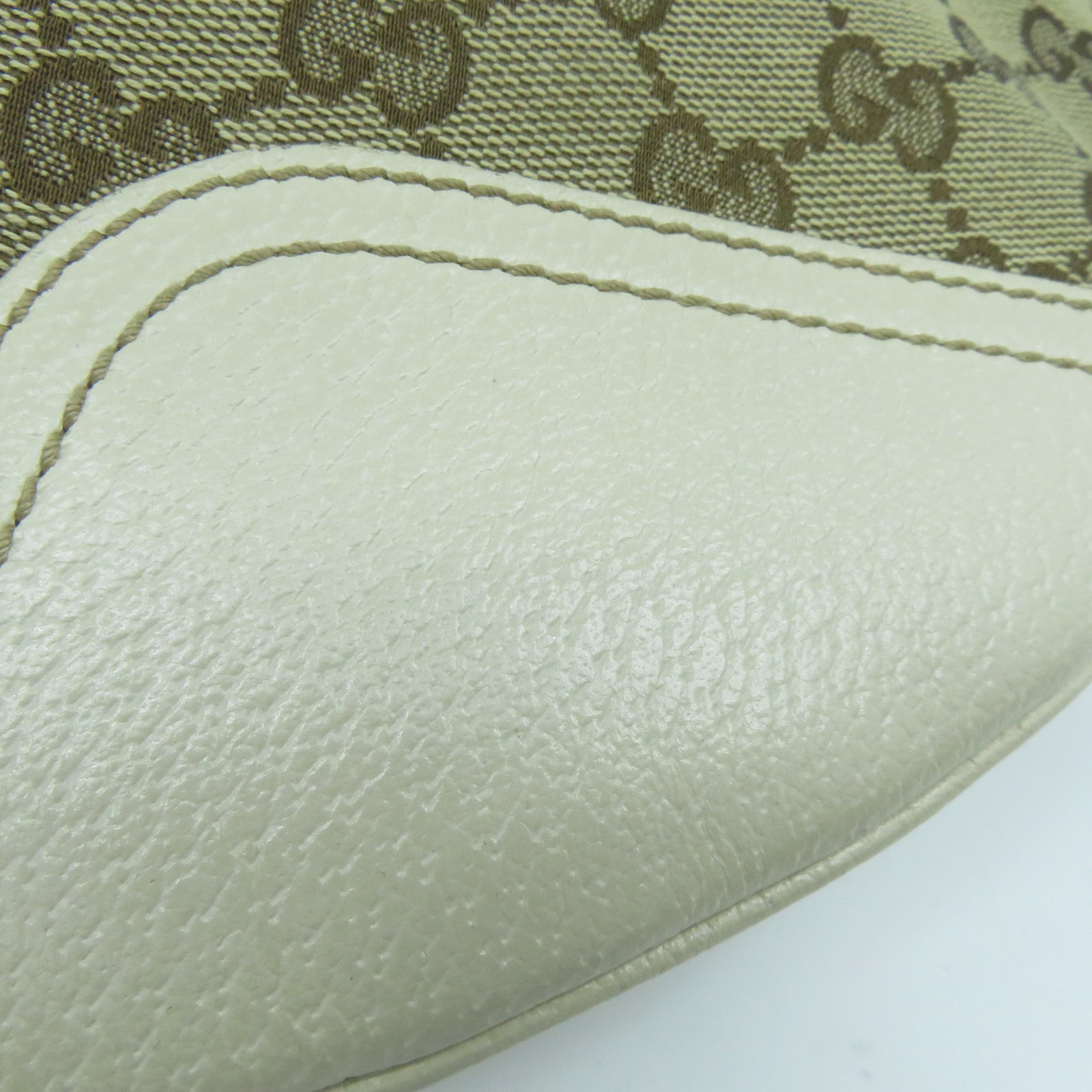 GUCCI 帆布/牛皮皮革Shoulder Bag金扣肩背袋啡色/白色