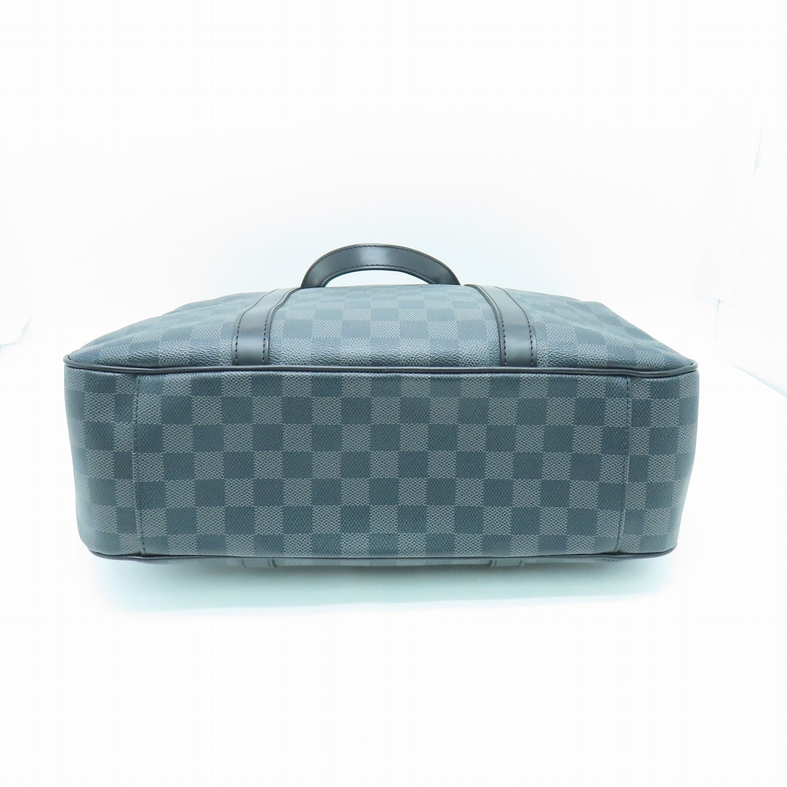 LOUIS VUITTON Damier Graphite Tadao銀扣手挽肩背兩用袋黑色灰色
