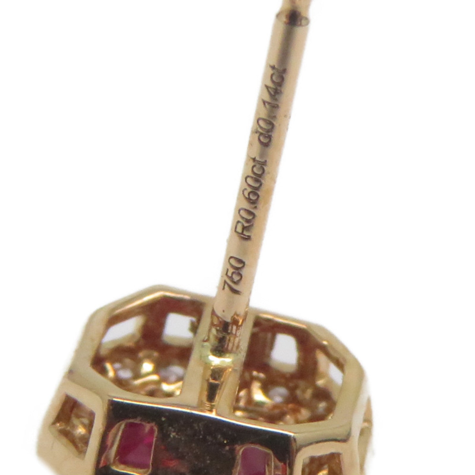 JEWELRY 18K玫瑰金Ruby Diamond Earrings 1.20ct紅寶石/0.28ct鑽石耳環