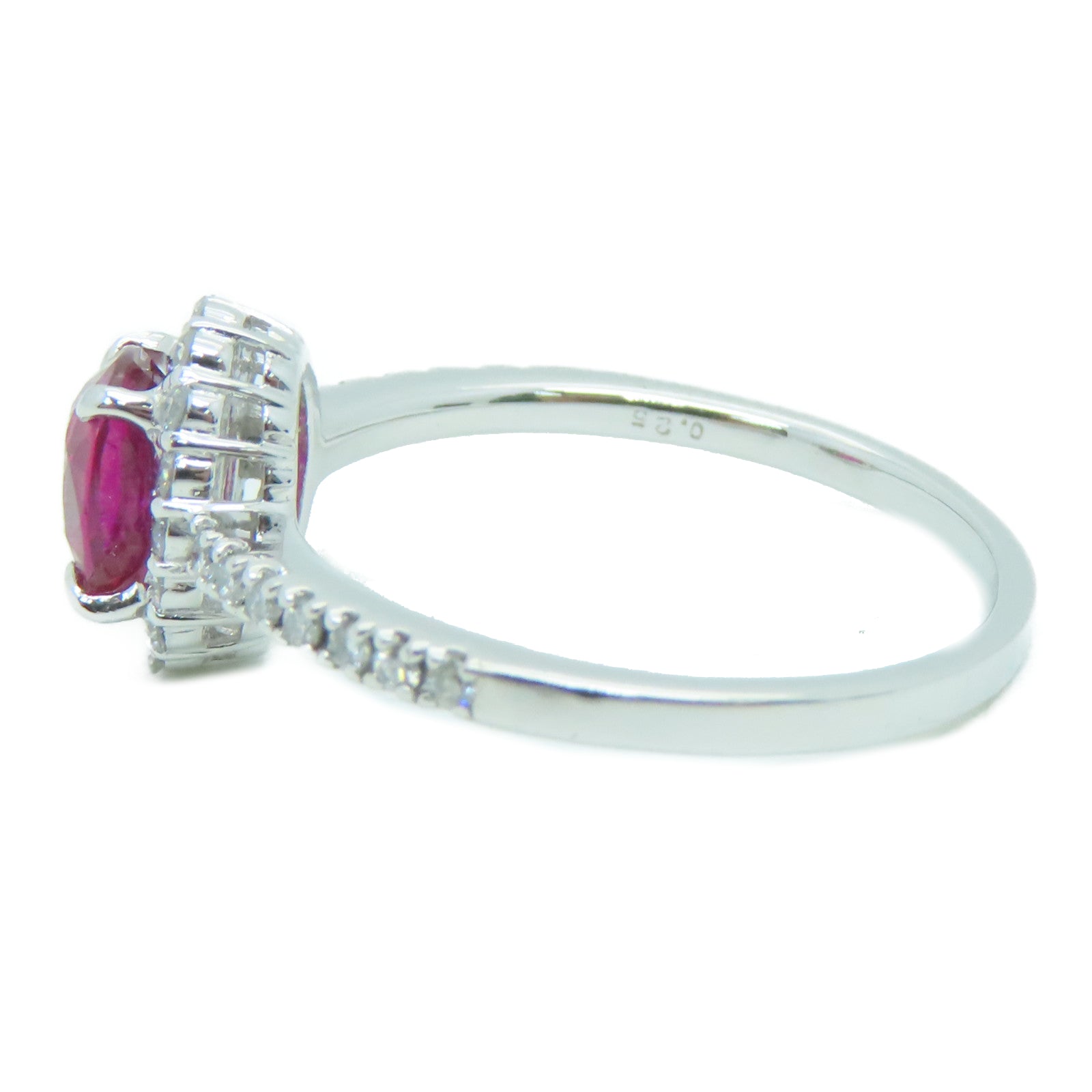 JEWELRY 【激減優惠】PT900鉑金1.05ct紅寶石0.25ct鑽石Ruby Ring戒指US#6.75