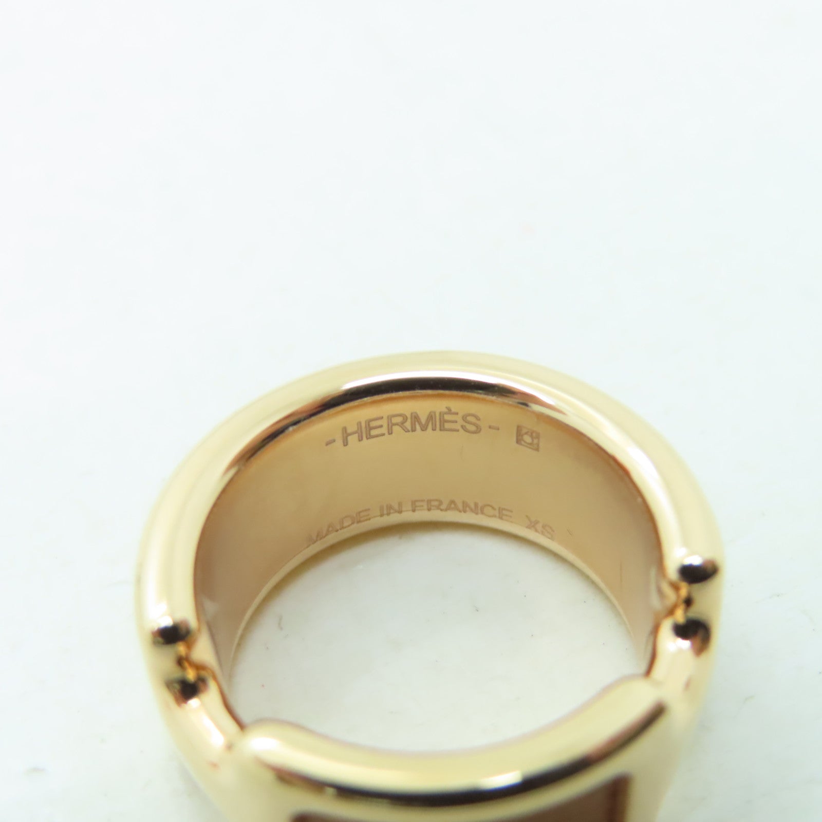 HERMES 金屬Olympe Ring戒指金色US#5