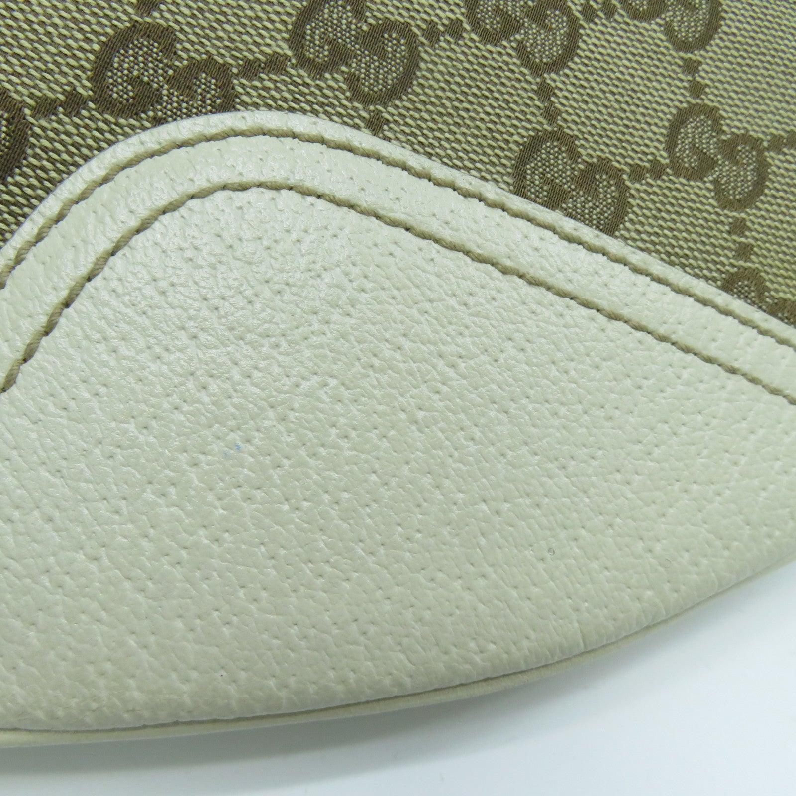 GUCCI 帆布/牛皮皮革Shoulder Bag金扣肩背袋啡色/白色