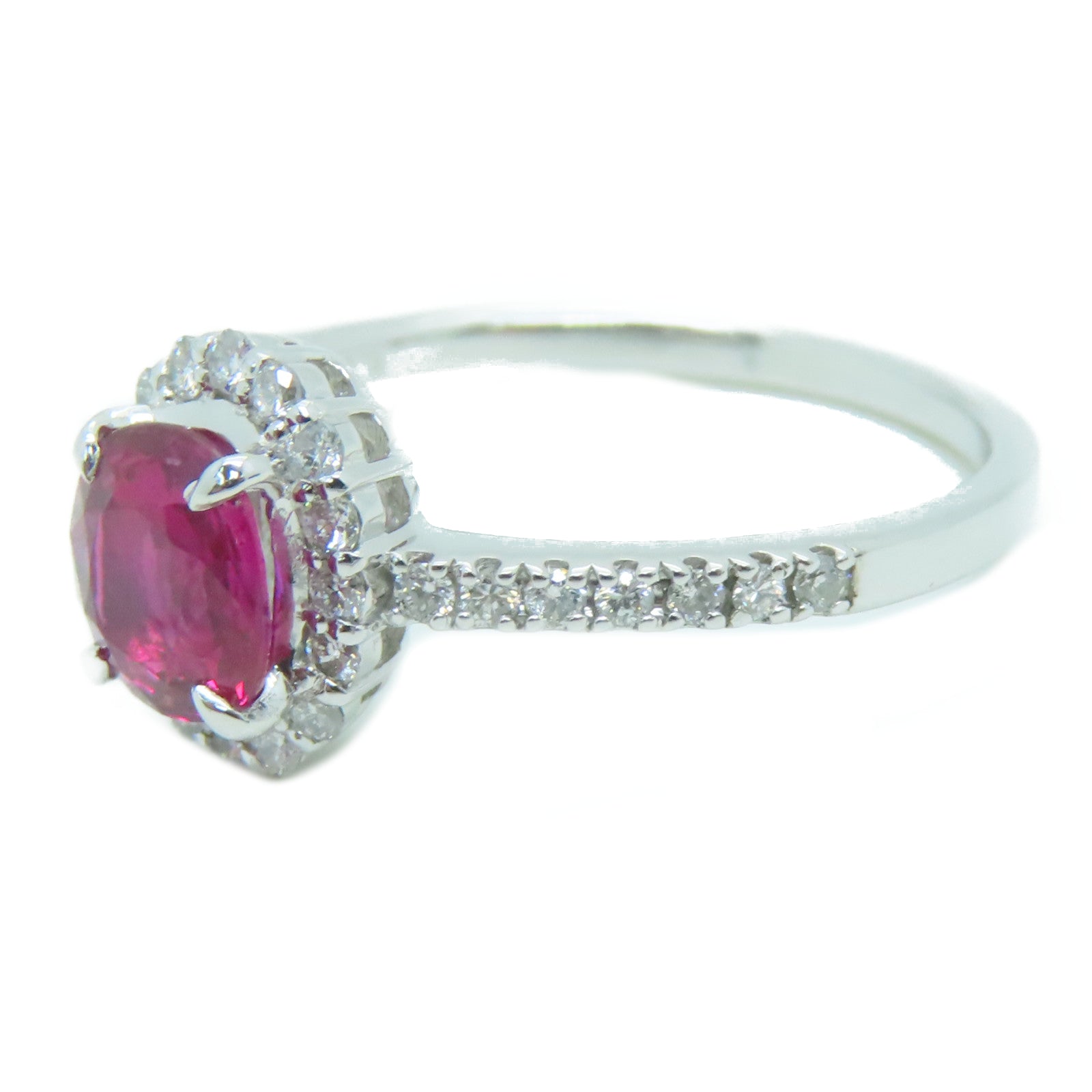 JEWELRY 【激減優惠】PT900鉑金1.05ct紅寶石0.25ct鑽石Ruby Ring戒指US#6.75