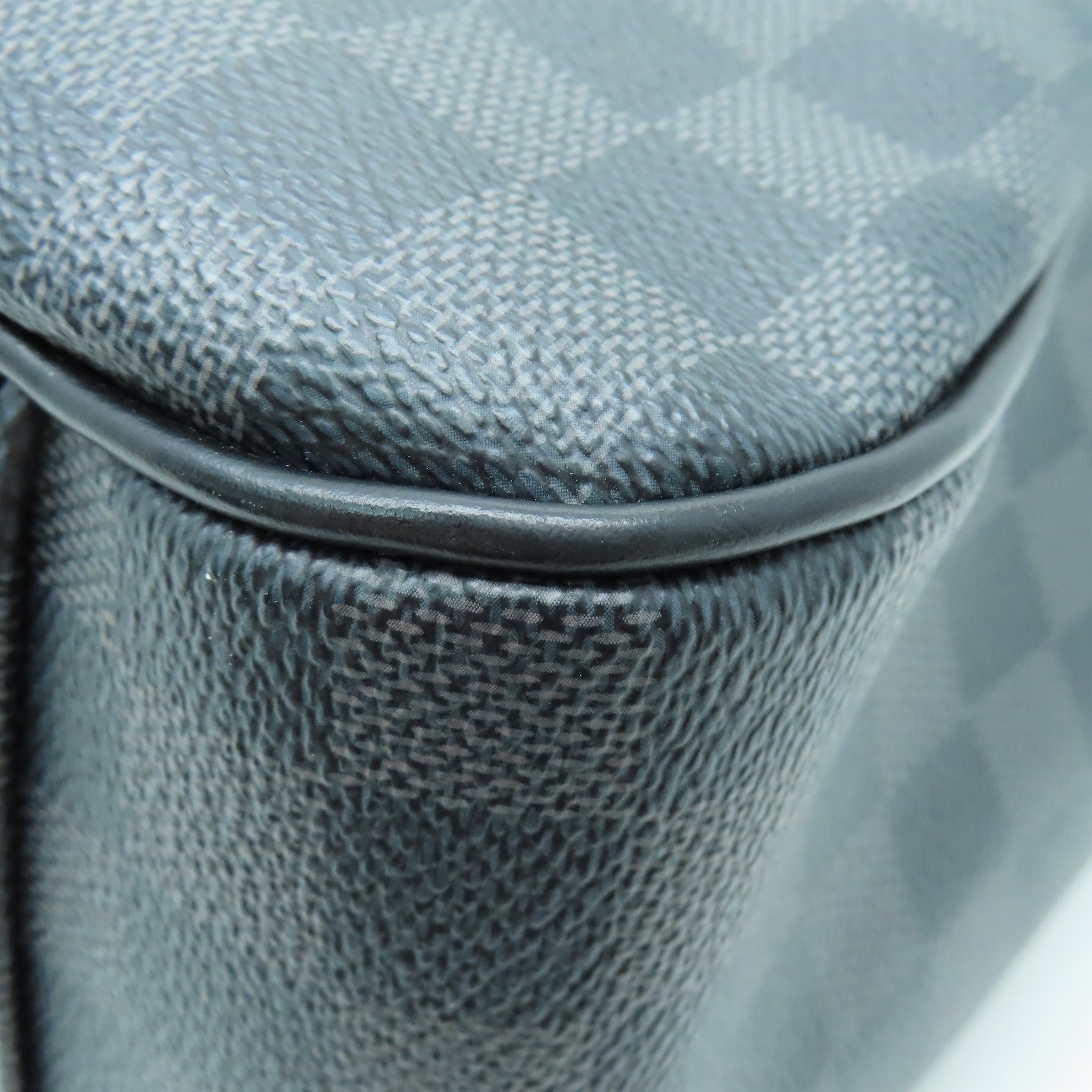 LOUIS VUITTON Damier Graphite Tadao銀扣手挽肩背兩用袋黑色灰色