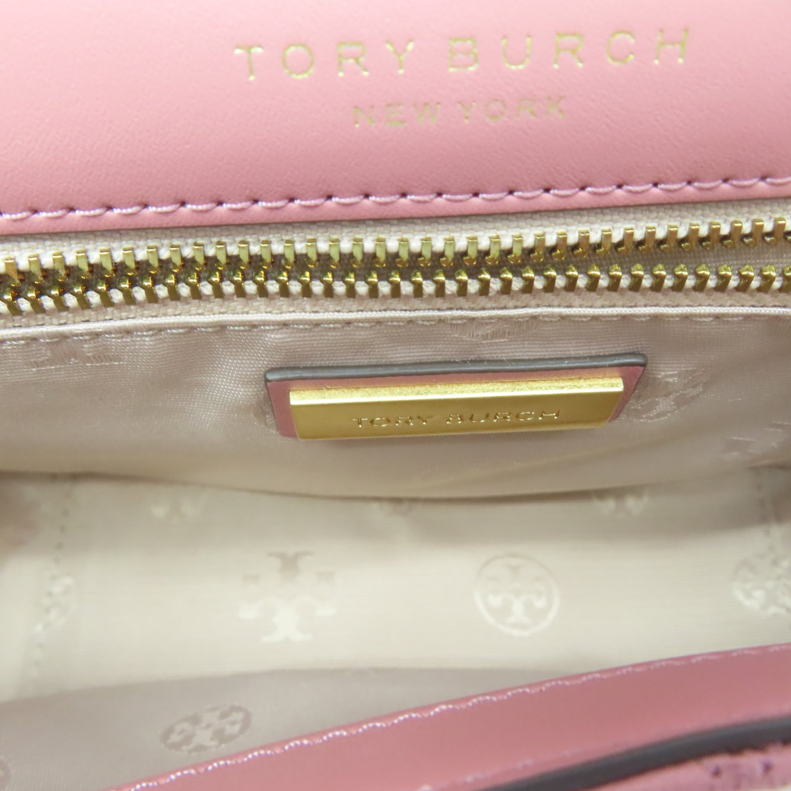 Tory Burch 牛皮皮革Shoulder Bag金扣鏈帶肩背袋粉紅色