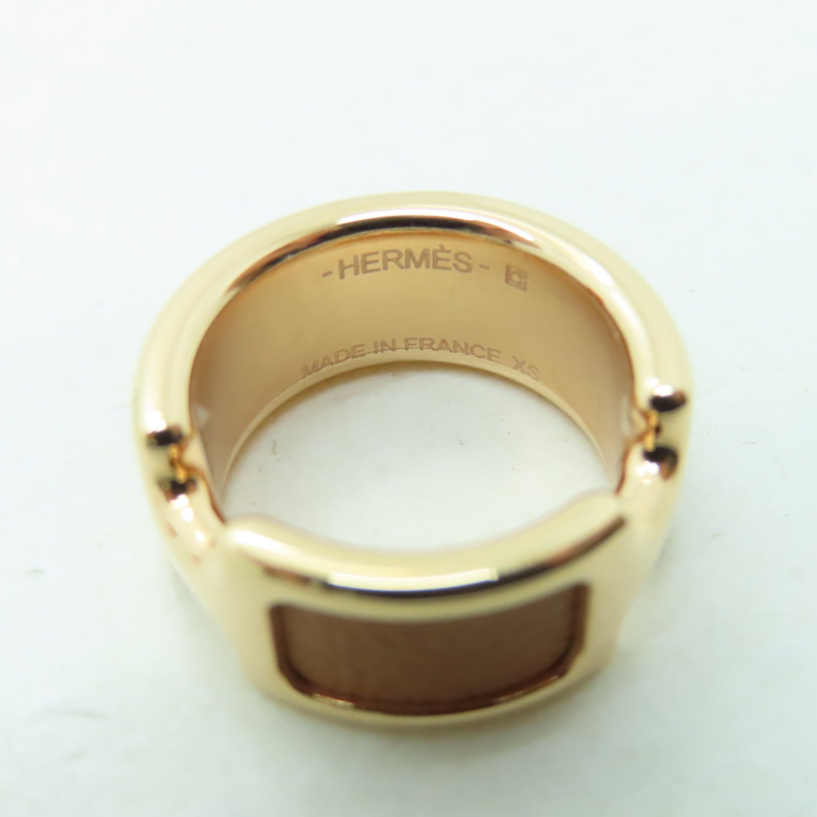 HERMES 金屬Olympe Ring戒指金色US#5