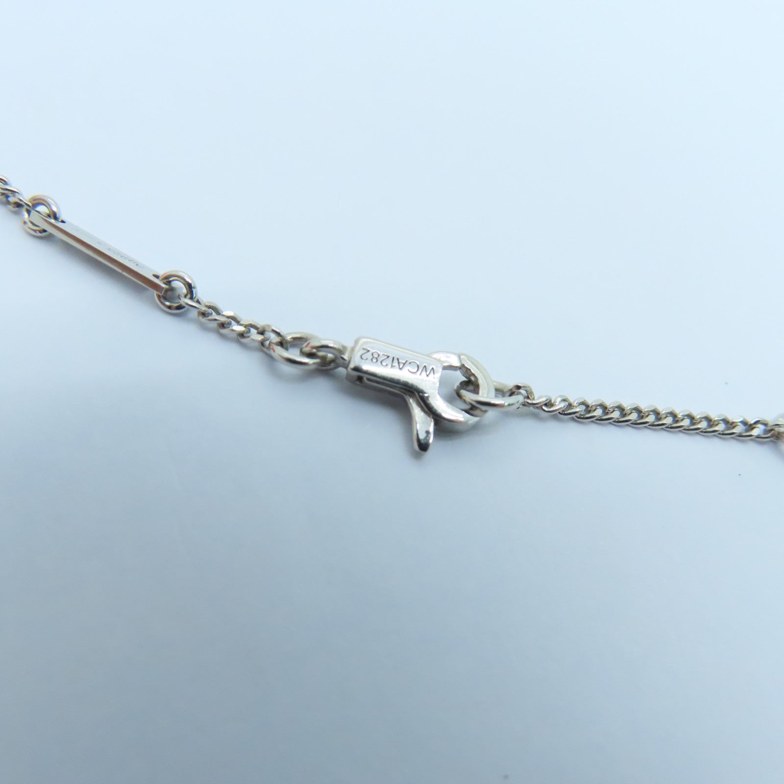 CELINE 925 Sterling Silver Necklace Homme Necklace Silver Buckle Black