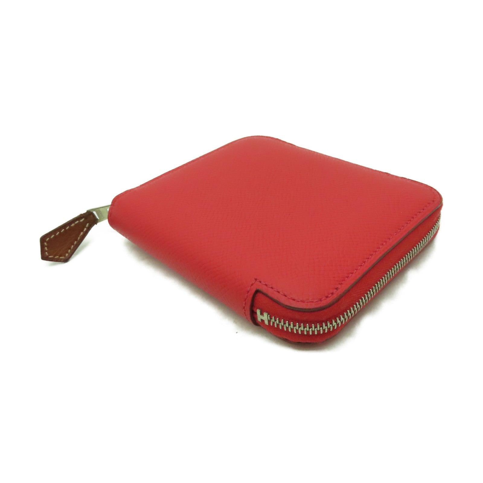 HERMES Epsom皮革Azap Sikin銀扣錢包紅色