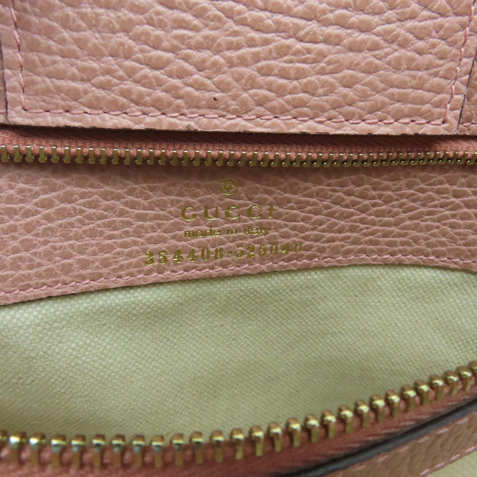 GUCCI 牛皮皮革Tote Bag金扣手挽袋啡色/粉紅色