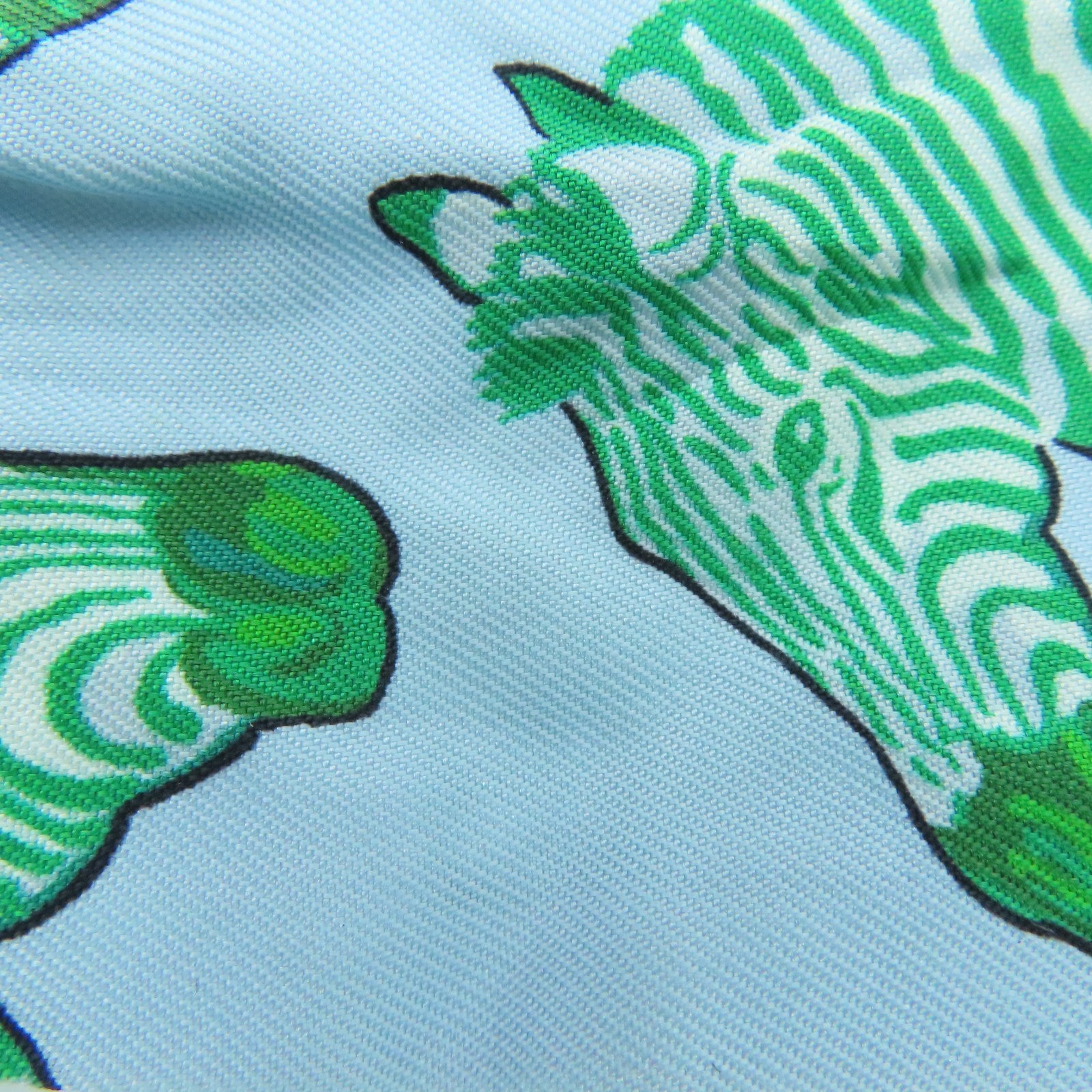 HERMES 絲質Twilly絲巾藍色/綠色