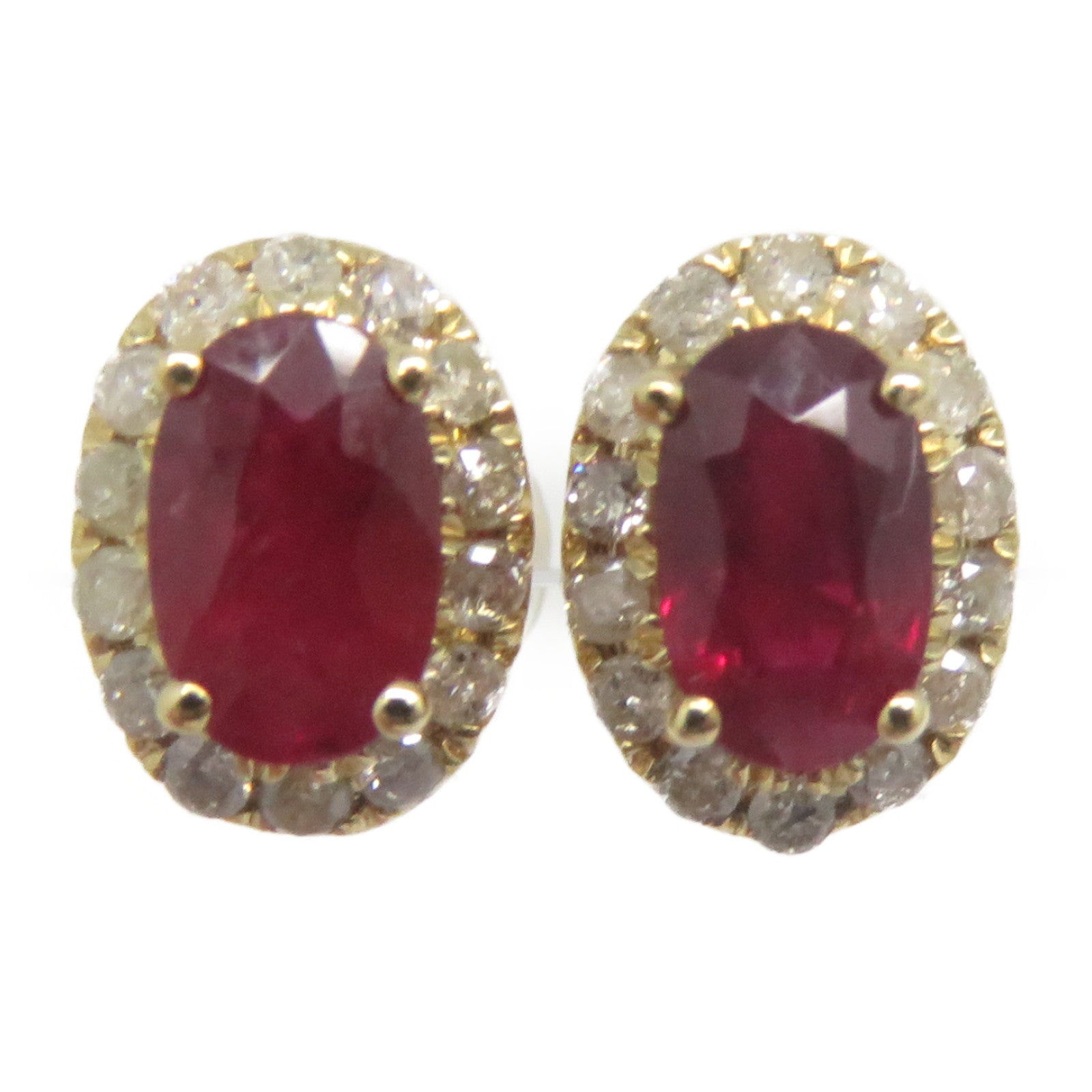 JEWELRY 18K黃金Ruby Diamond Earrings 0.66ct紅寶石/0.16ct鑽石耳環