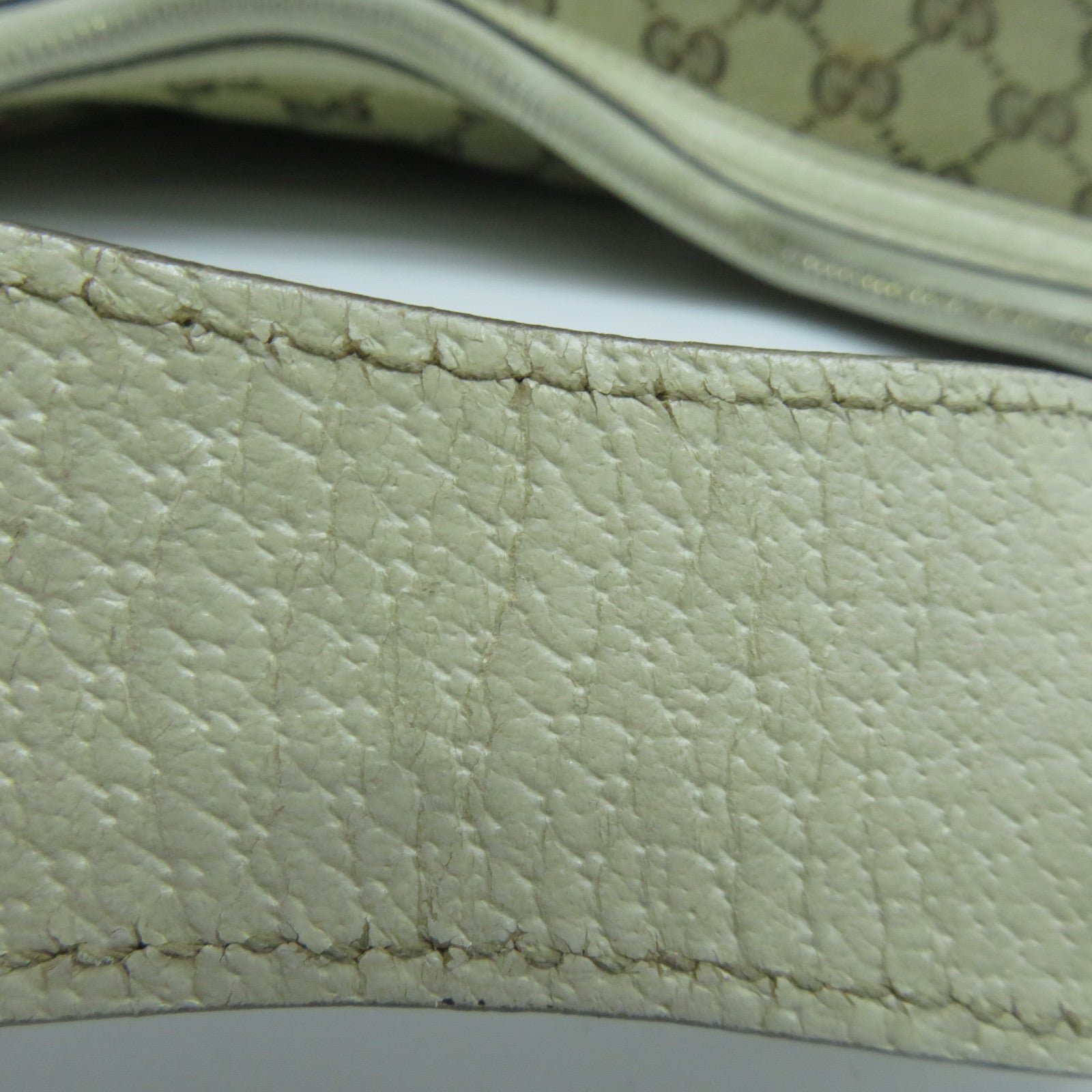 GUCCI 帆布/牛皮皮革Shoulder Bag金扣肩背袋啡色/白色
