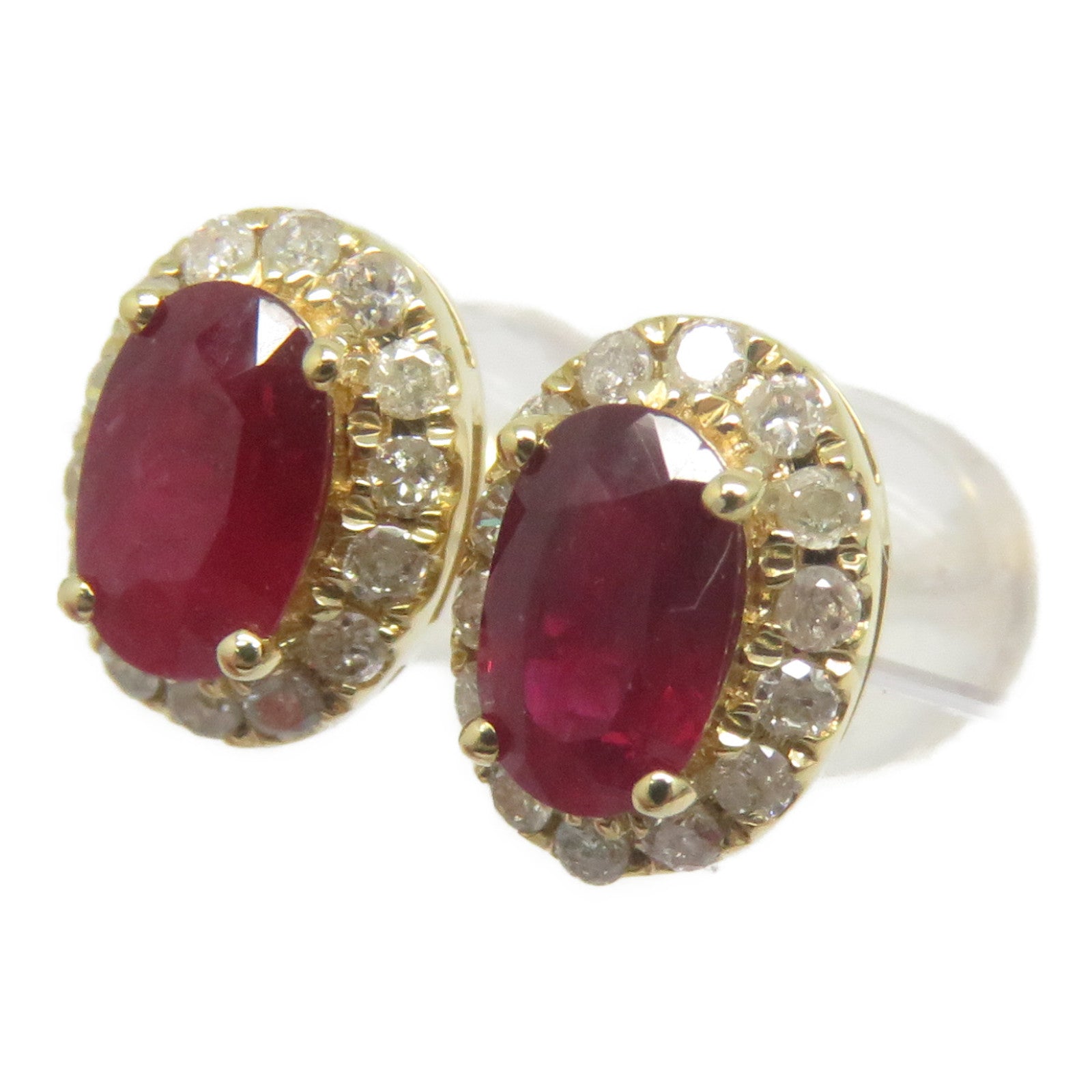 JEWELRY 18K黃金Ruby Diamond Earrings 0.66ct紅寶石/0.16ct鑽石耳環