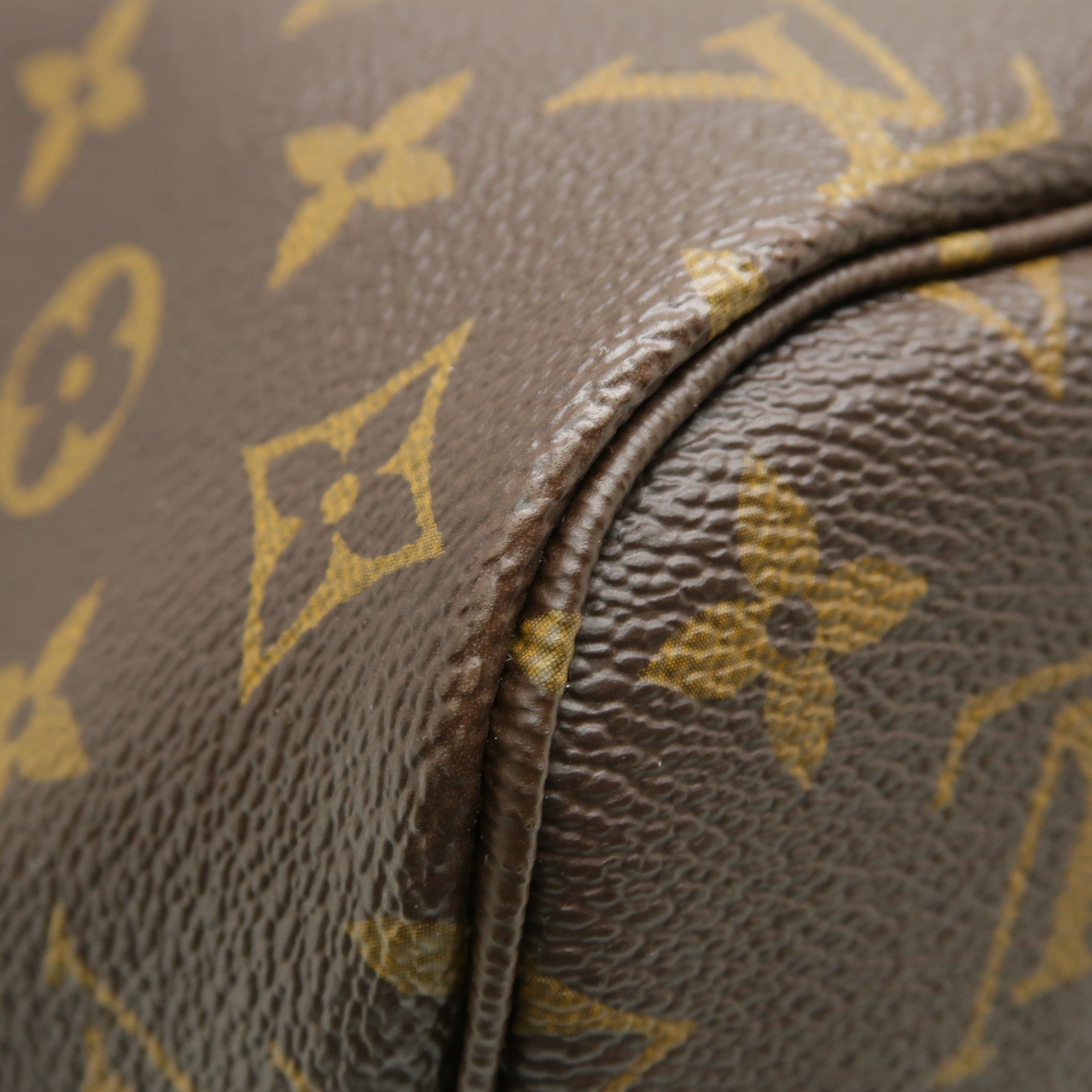 LOUIS VUITTON Monogram Neverfull MM金扣手挽袋啡色