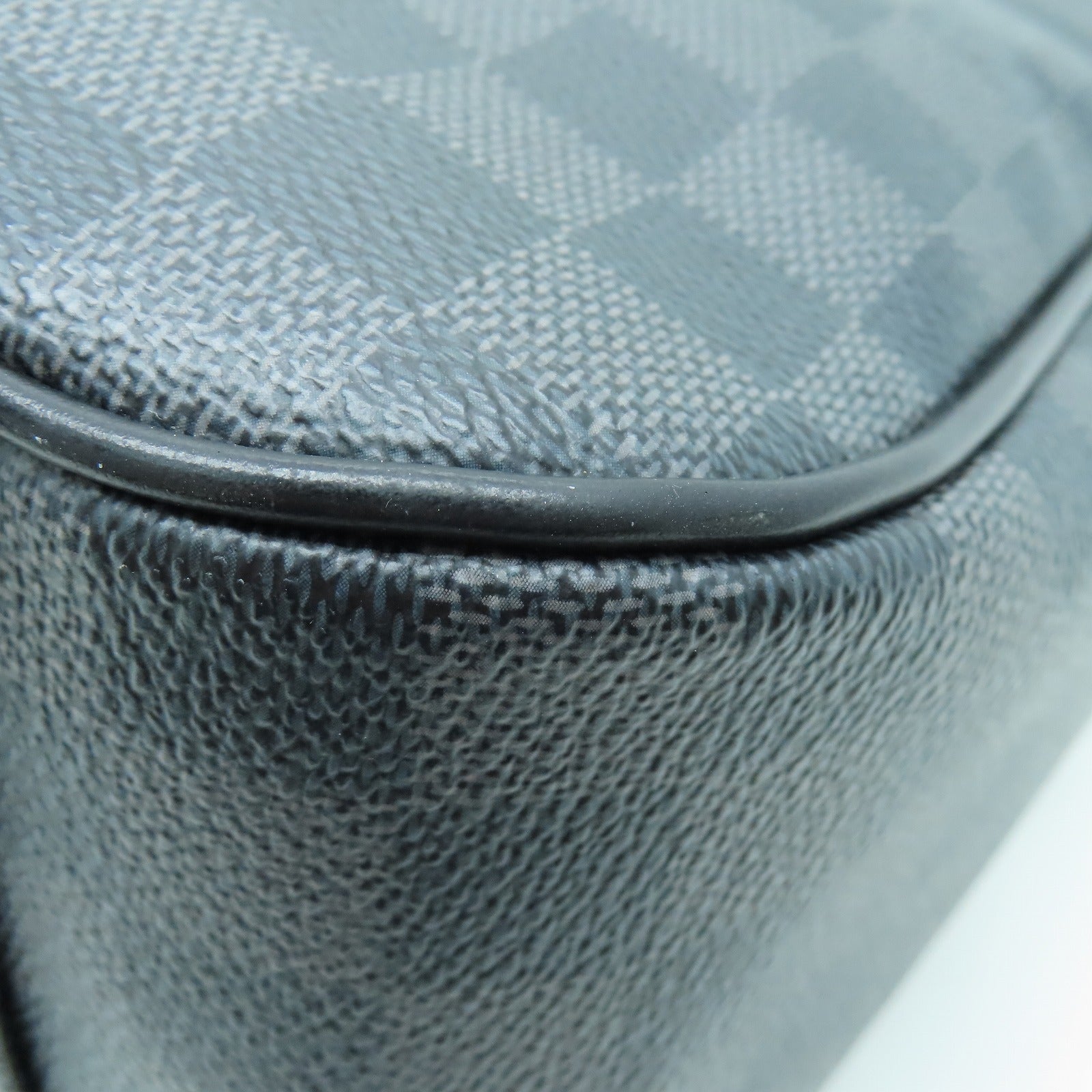 LOUIS VUITTON Damier Graphite Tadao銀扣手挽肩背兩用袋黑色灰色