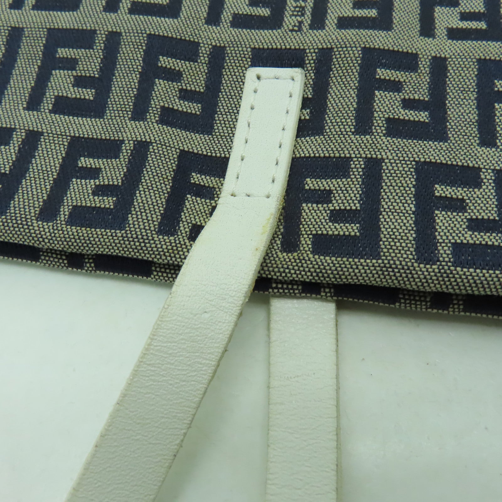 FENDI 帆布Tote Bag銀扣肩背袋啡色
