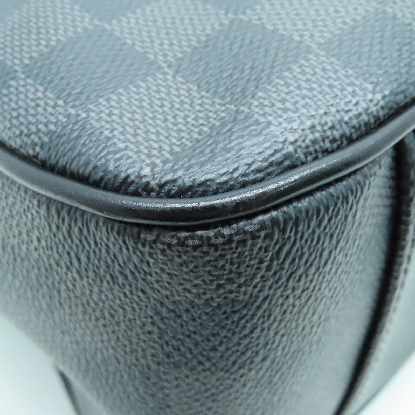 LOUIS VUITTON Damier Graphite Tadao銀扣手挽肩背兩用袋黑色灰色
